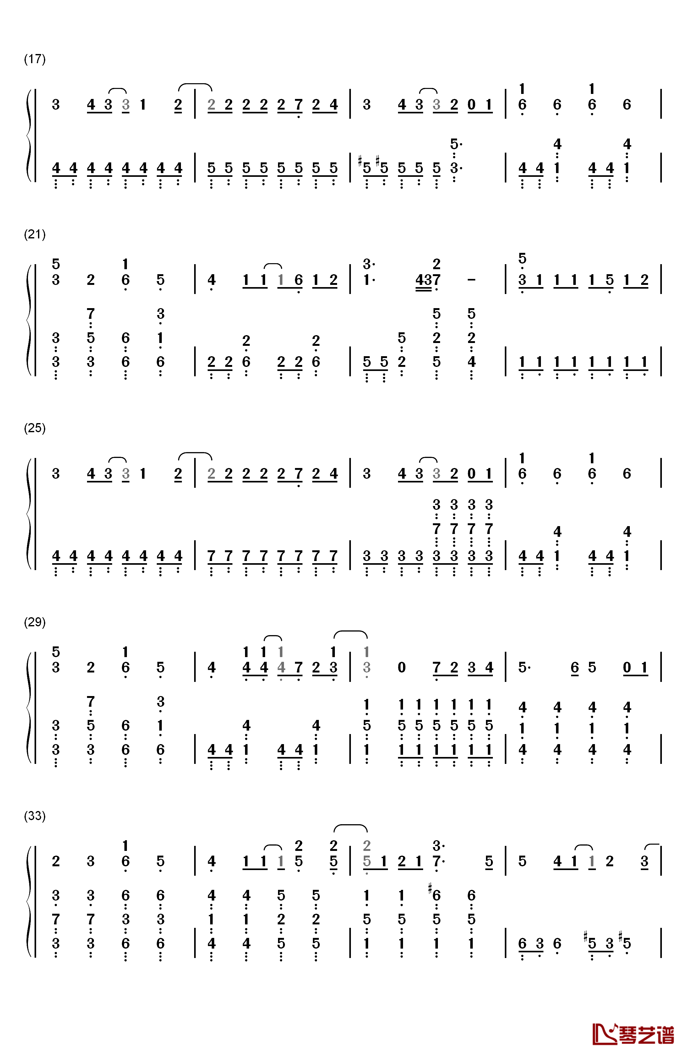 纯真Always钢琴简谱-数字双手-田所梓2