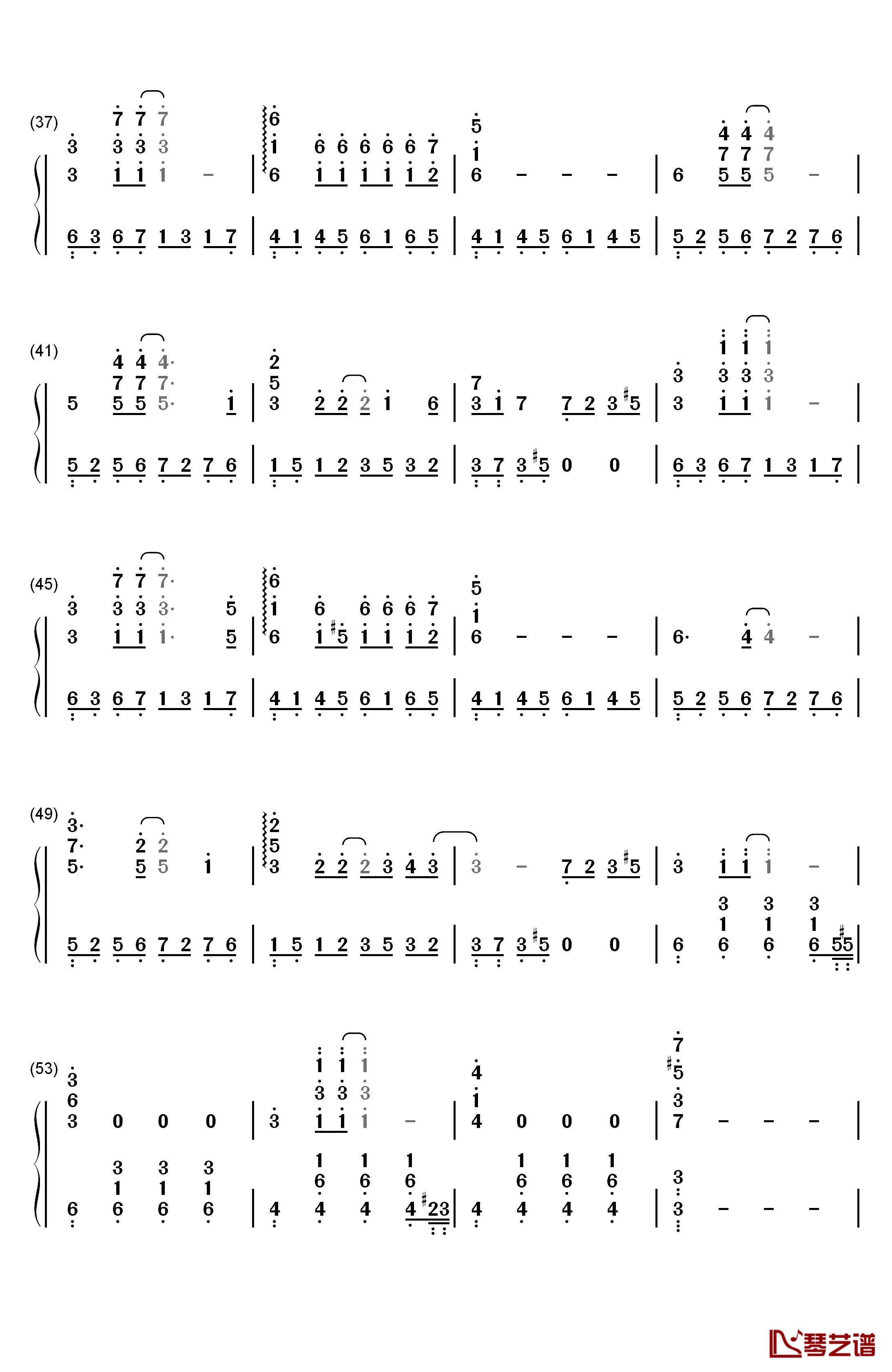 我亲爱的钢琴简谱-数字双手-谭维维3