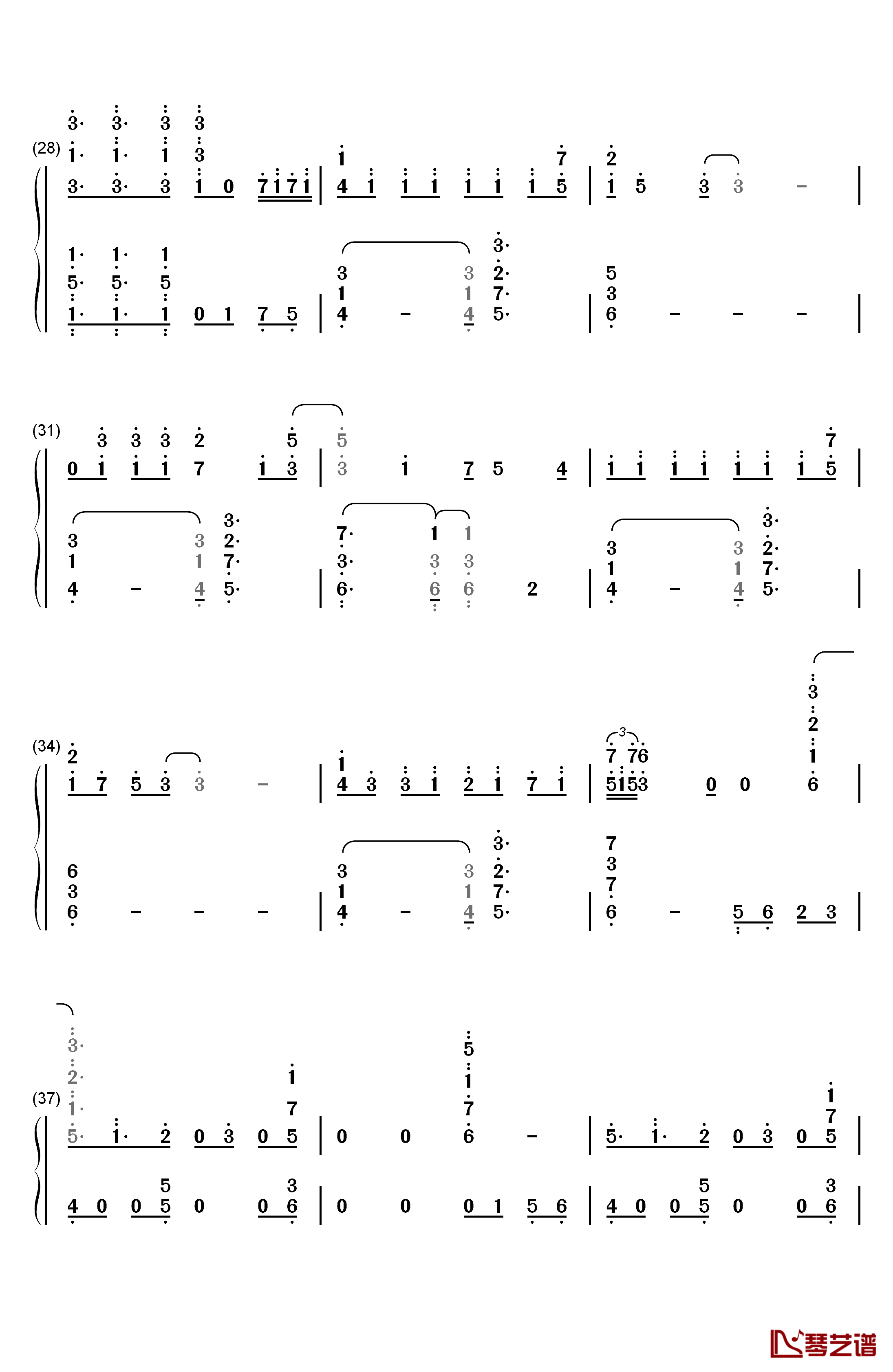 Katharsis钢琴简谱-数字双手-TK from 凛冽时雨4