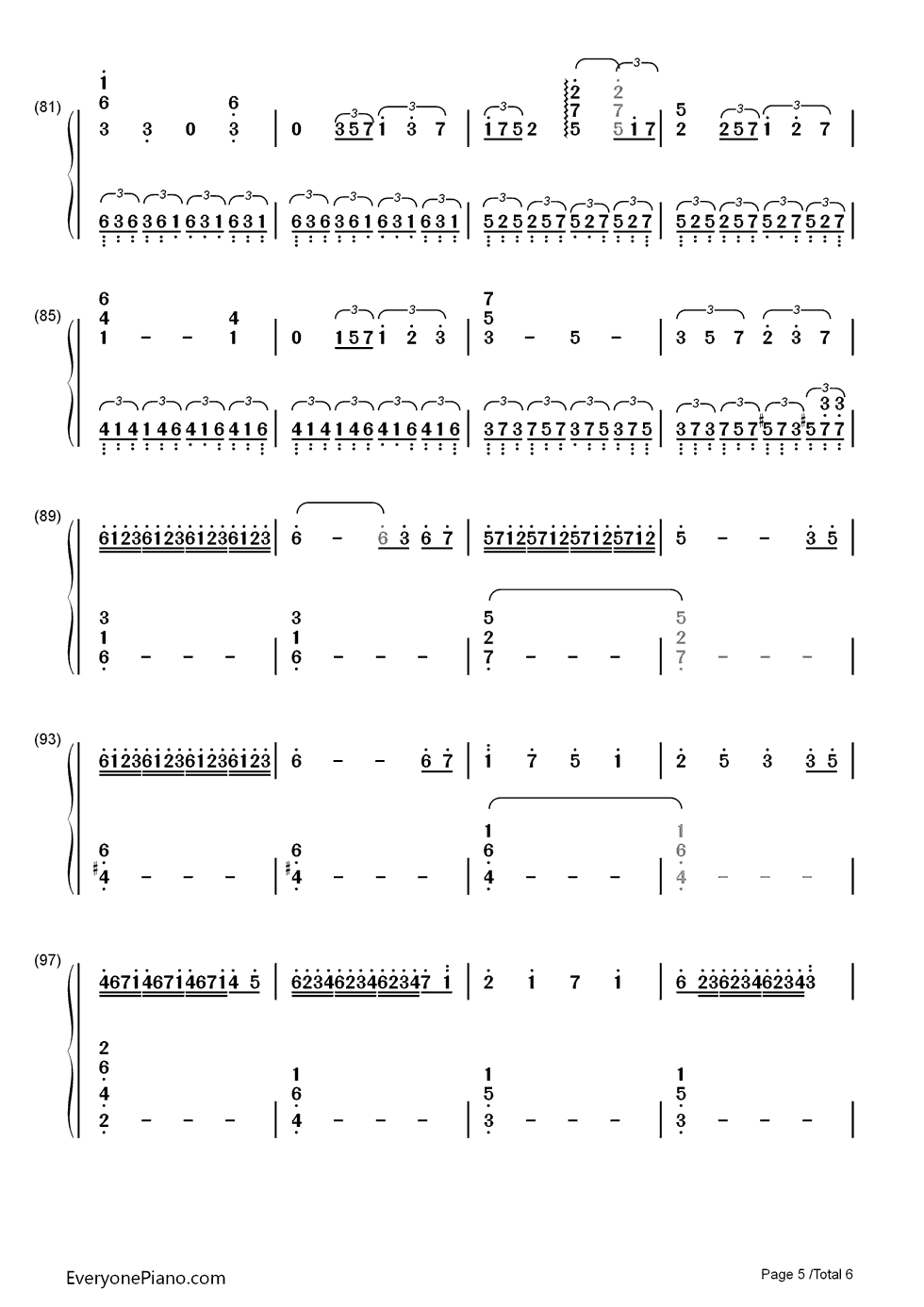 Moonlit Night钢琴简谱-数字双手-林ゆうき5