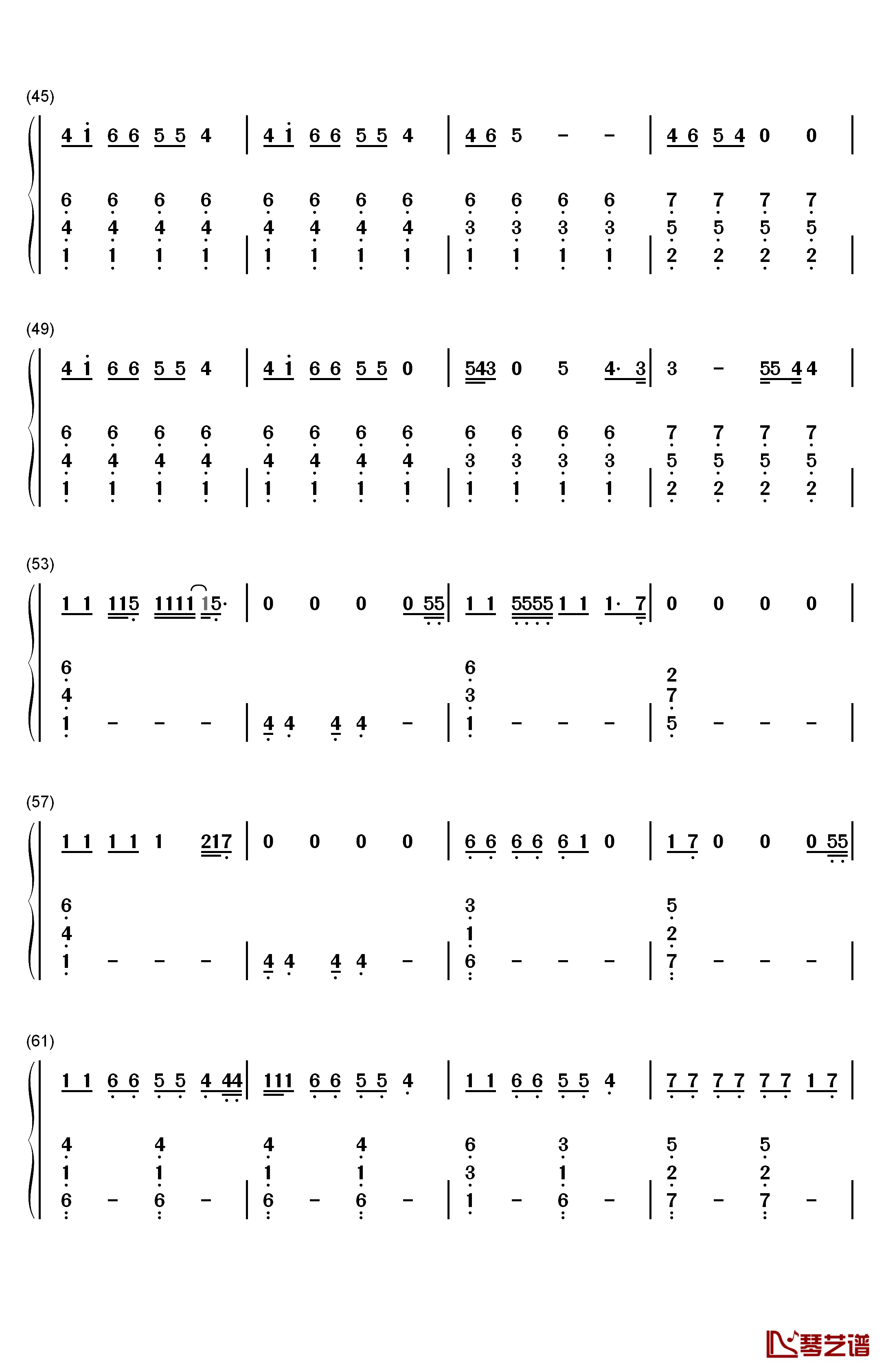 Middle of the Night钢琴简谱-数字双手-Amy Shark3