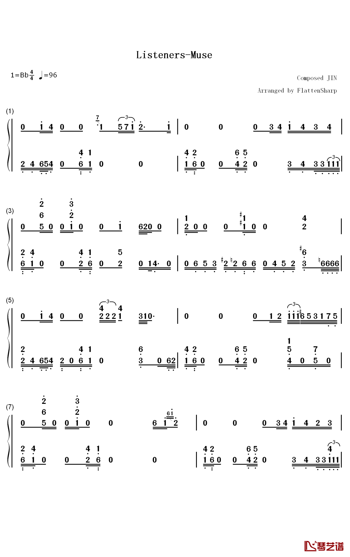 Muse钢琴简谱-数字双手-高桥李依1