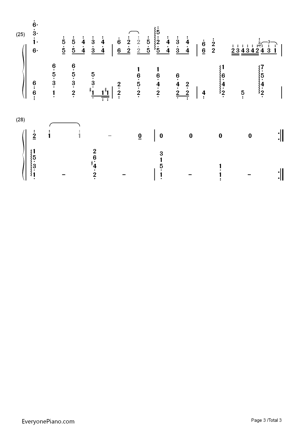 那个男人钢琴简谱-数字双手-杨宗纬  玄彬3