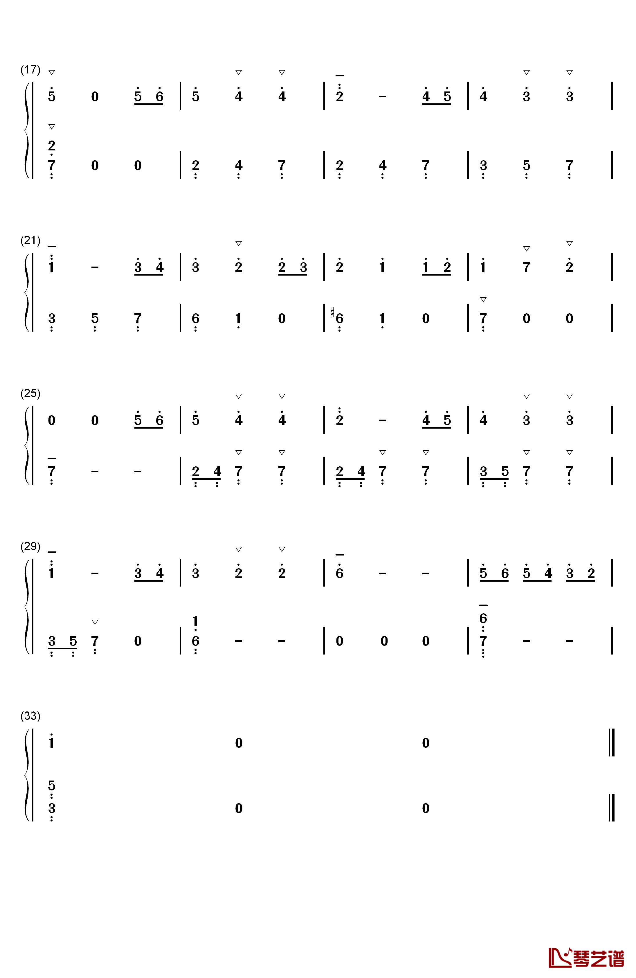 圆舞曲钢琴简谱-数字双手-未知2