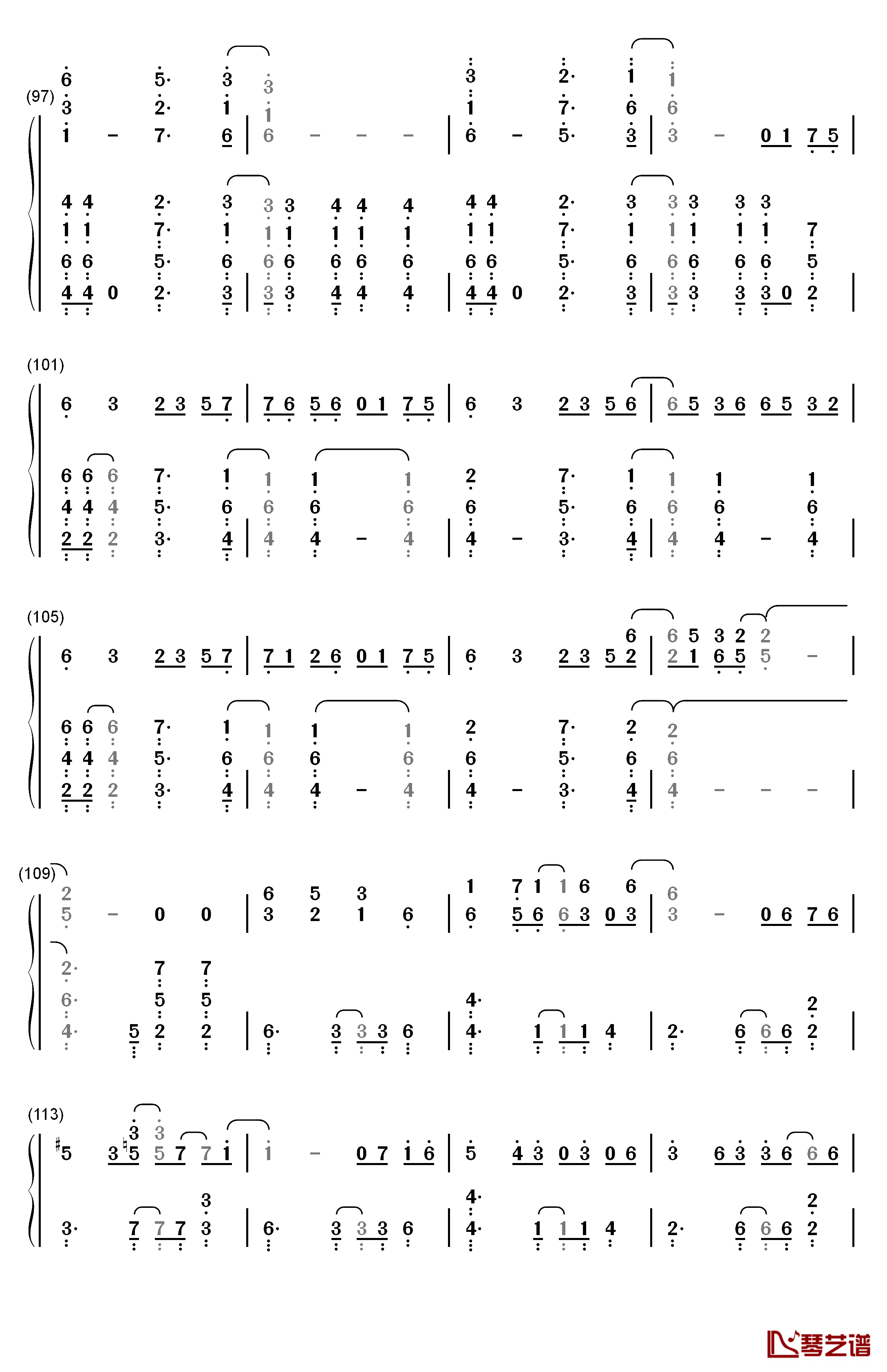 炉心融解钢琴简谱-数字双手-eva家族6