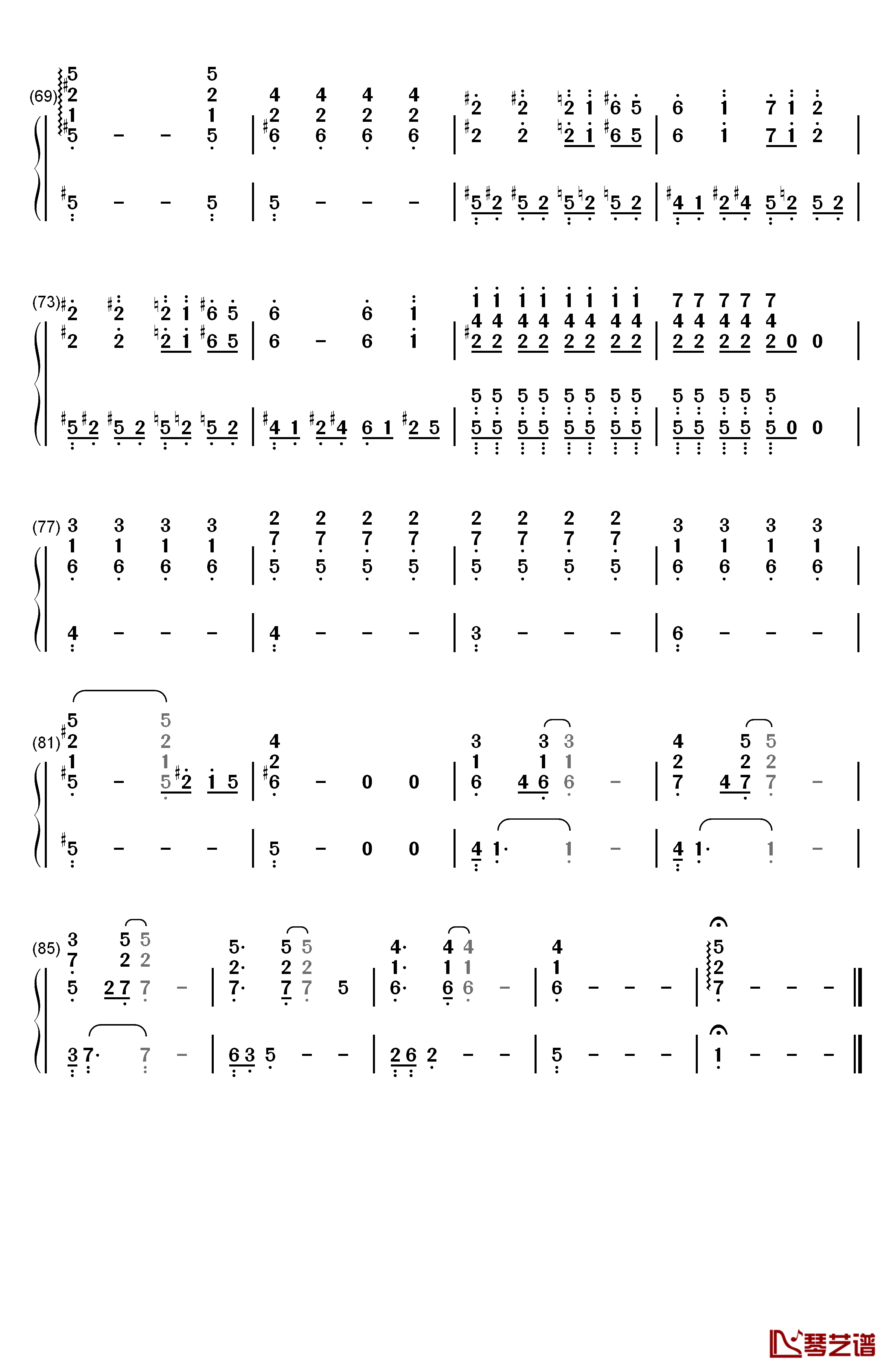 拿走了什么钢琴简谱-数字双手-A-Lin4