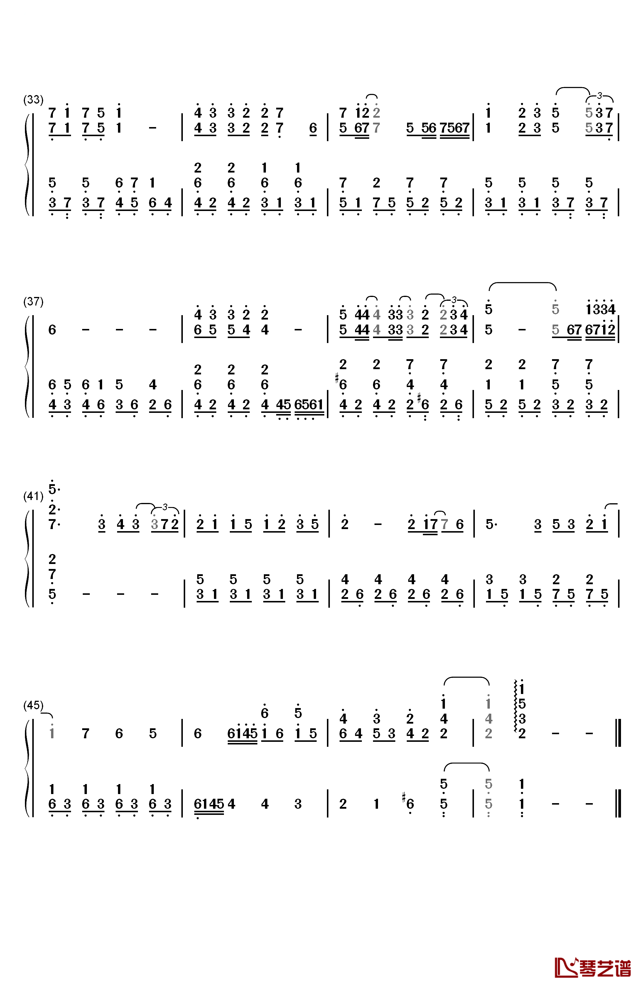 生命的旋律钢琴简谱-数字双手-白鸟英美子3