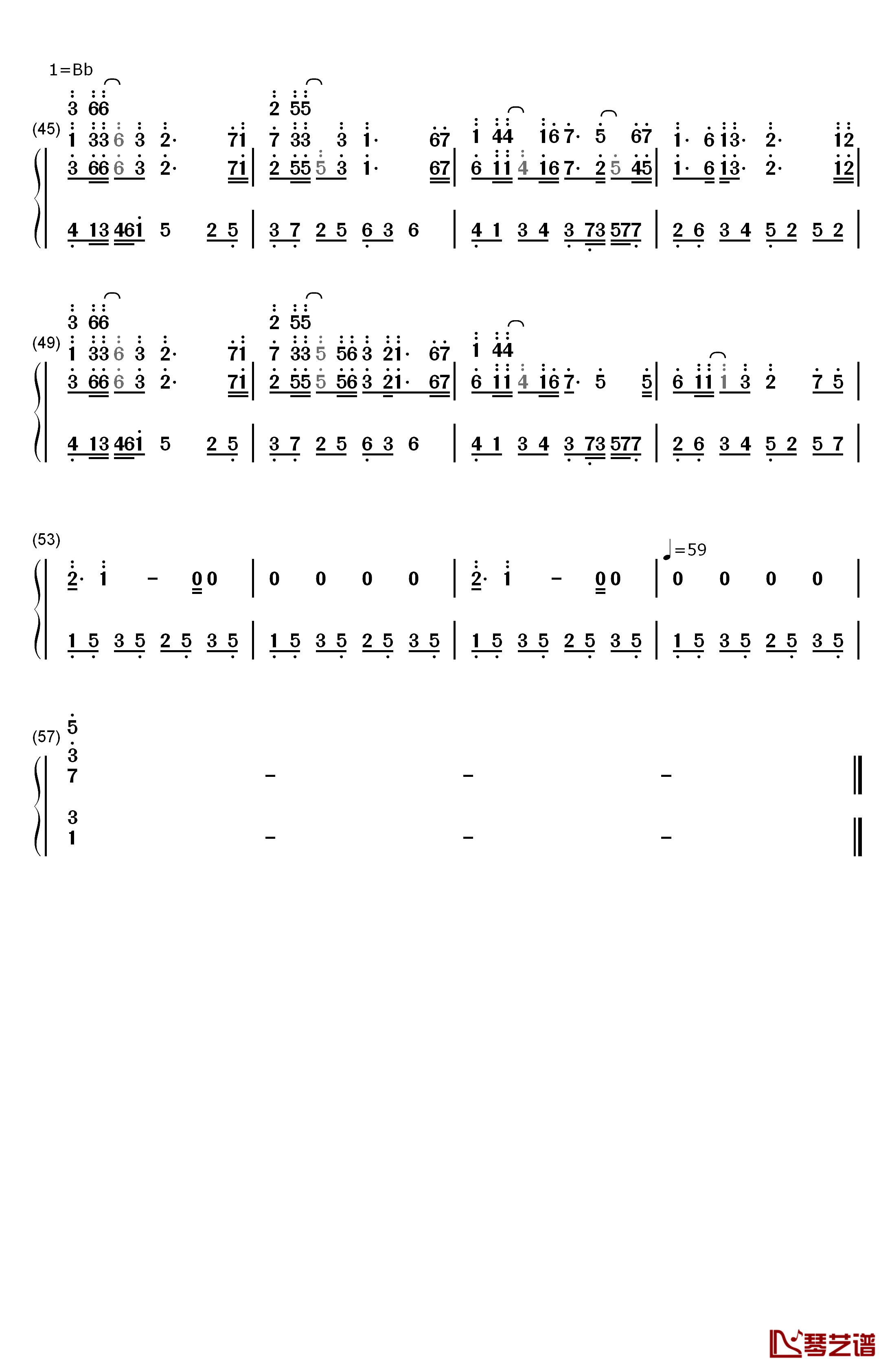 该死的温柔钢琴简谱-数字双手-马天宇3