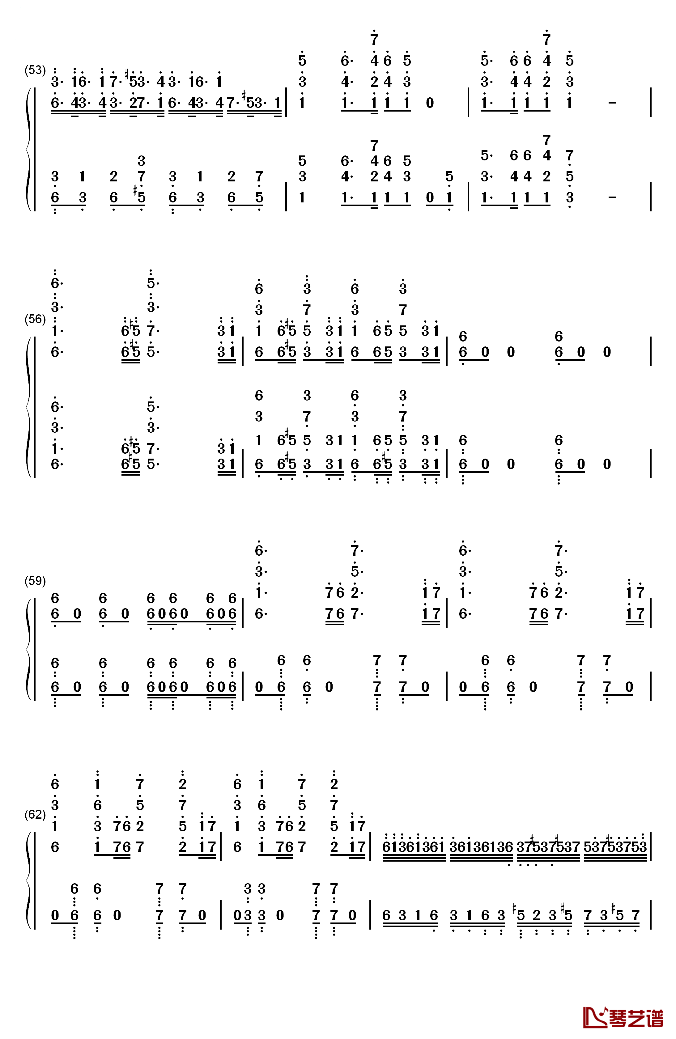 葛里格钢琴协奏曲钢琴简谱-数字双手-马克西姆6