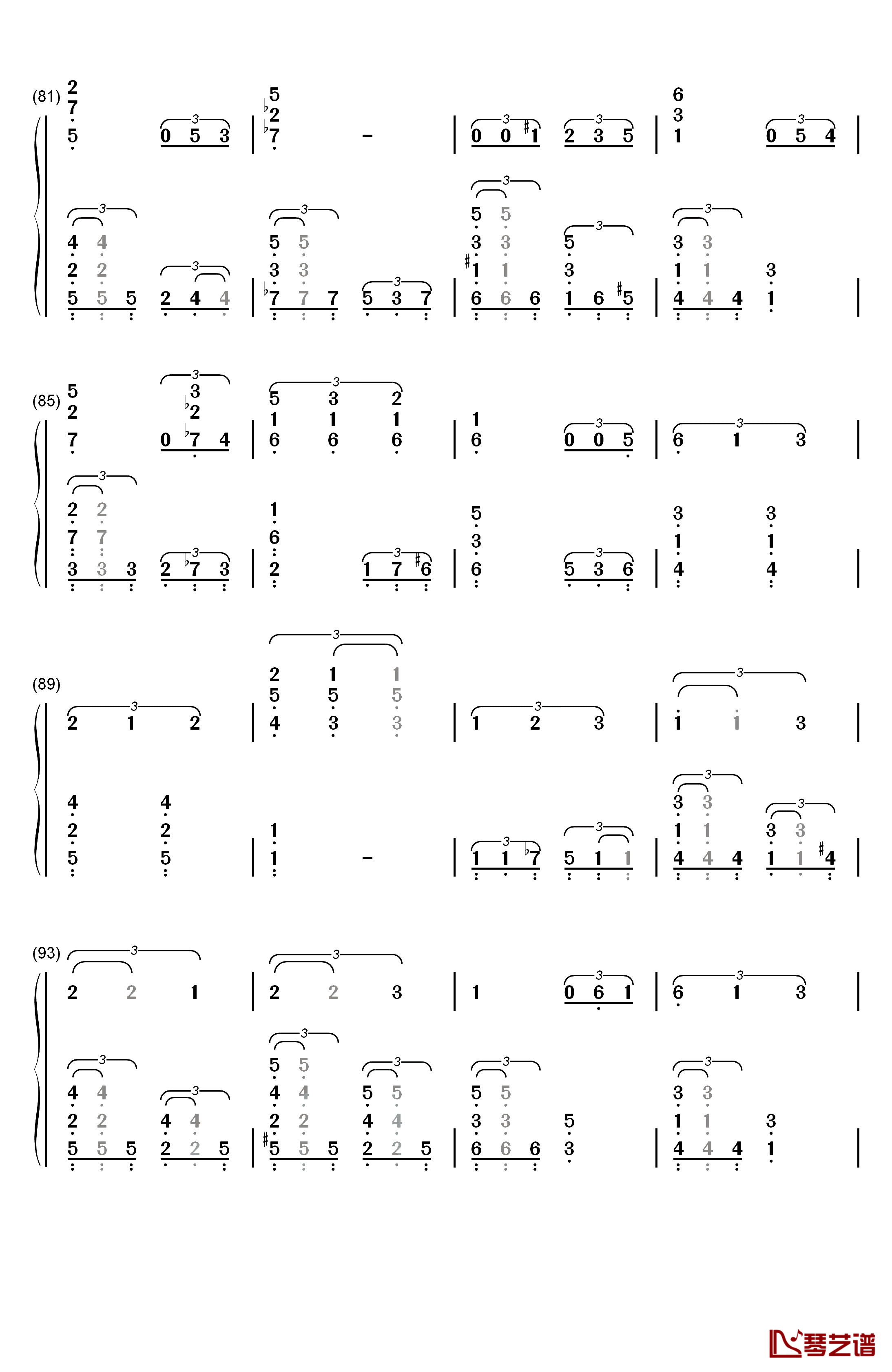 地球をあげる钢琴简谱-数字双手-LUMi はるまきごはん6