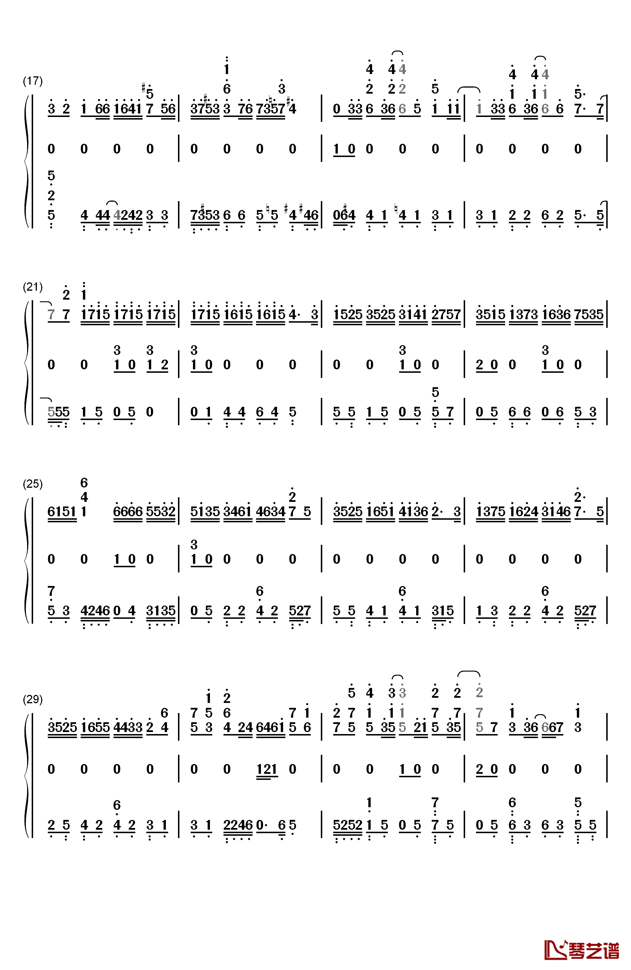 亲朋勿友钢琴简谱-数字双手-邓丽欣2