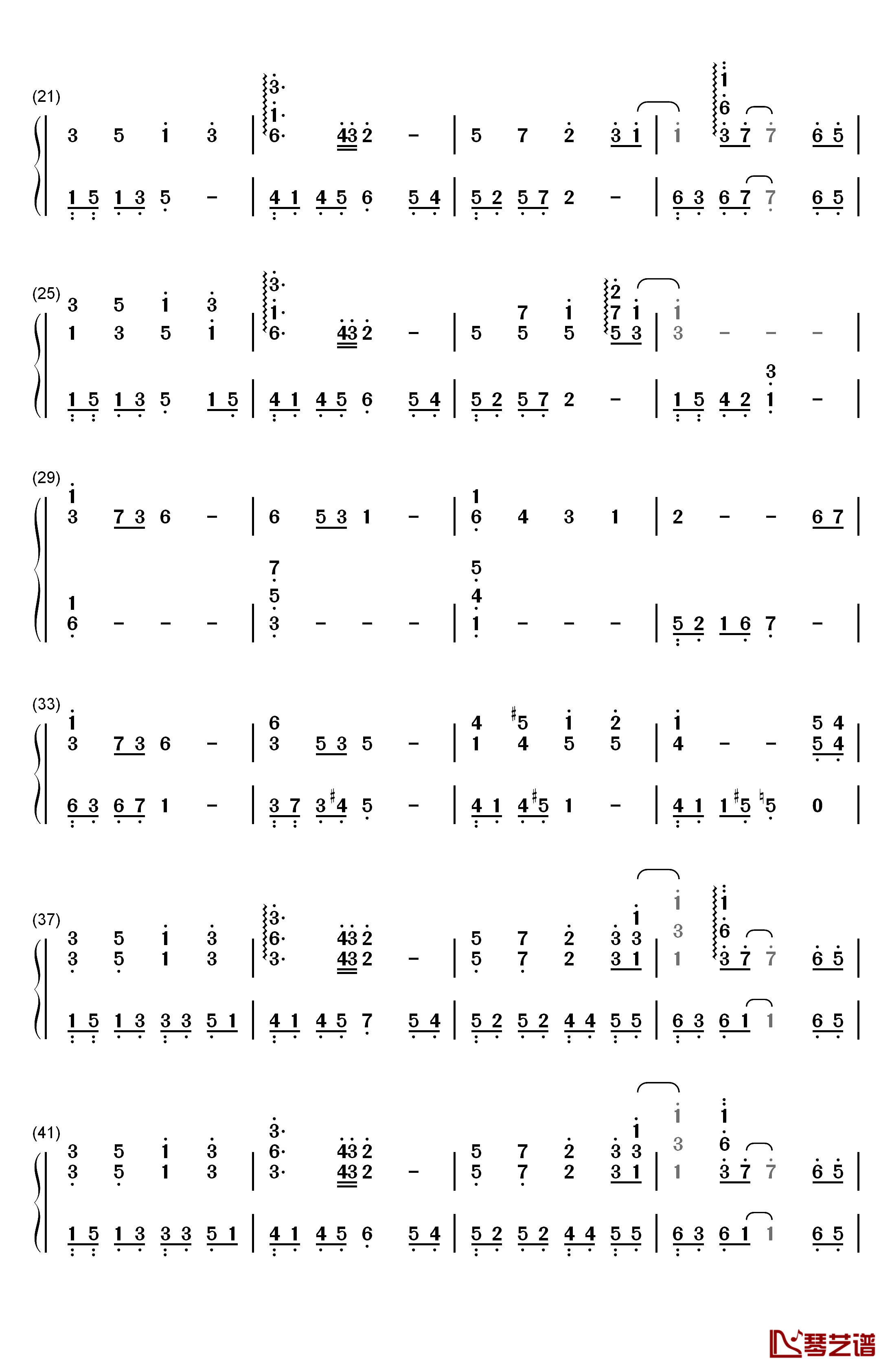 5月 薫りの風钢琴简谱-数字双手-加贺谷玲2