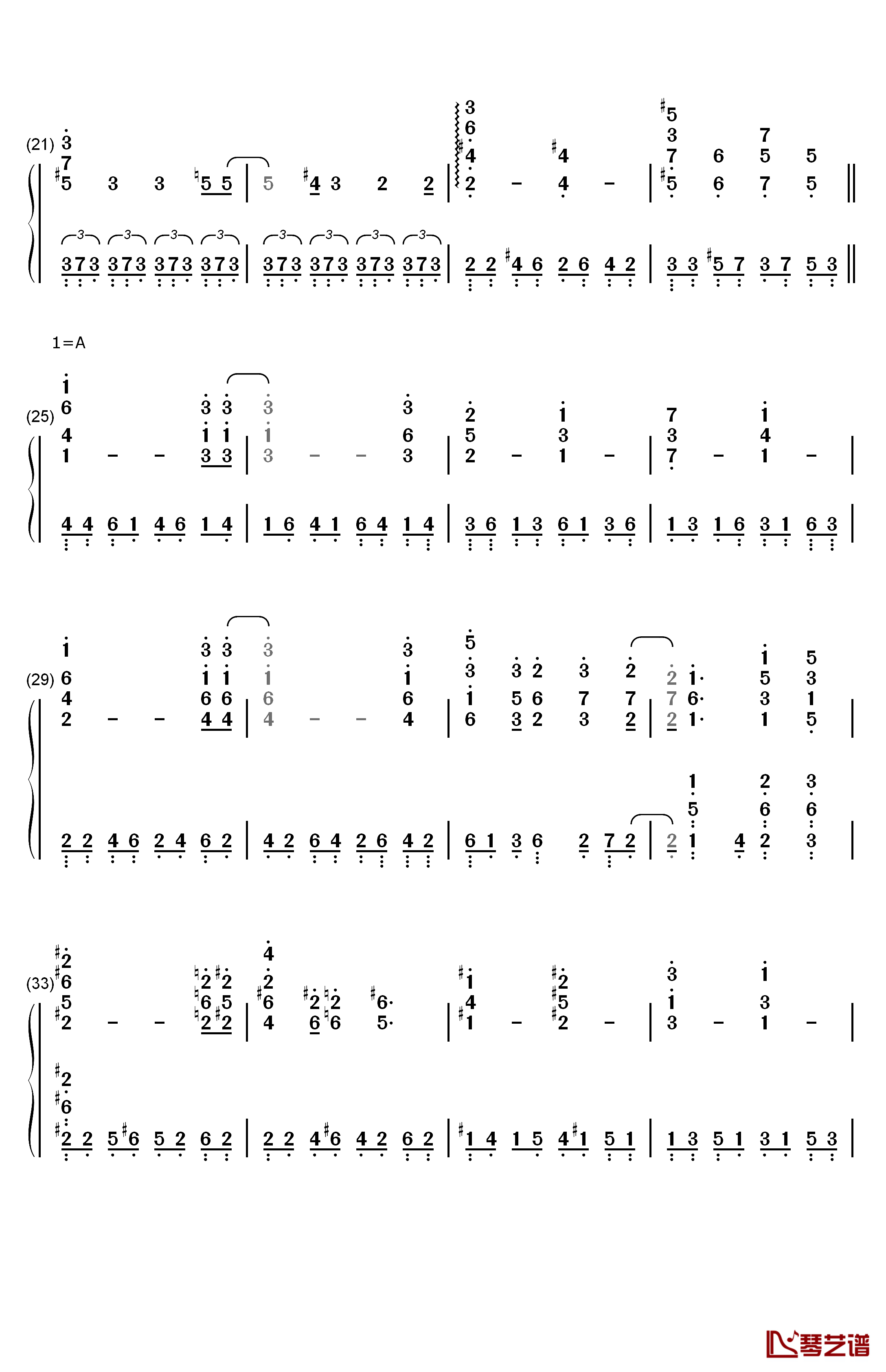 God only knows第三幕 钢琴简谱-数字双手-ELISA2