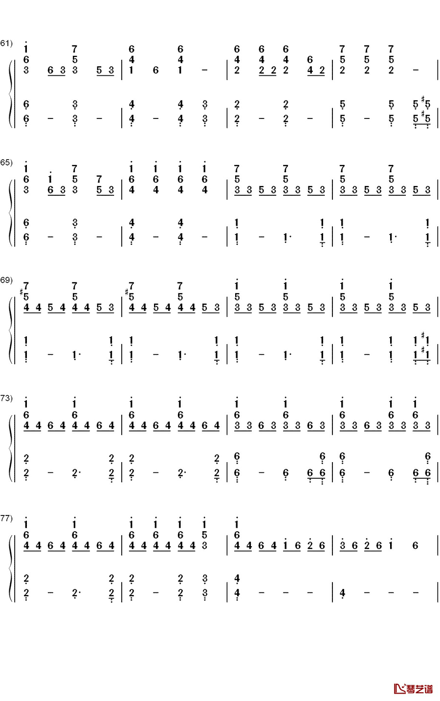 Clarity钢琴简谱-数字双手-Zedd4