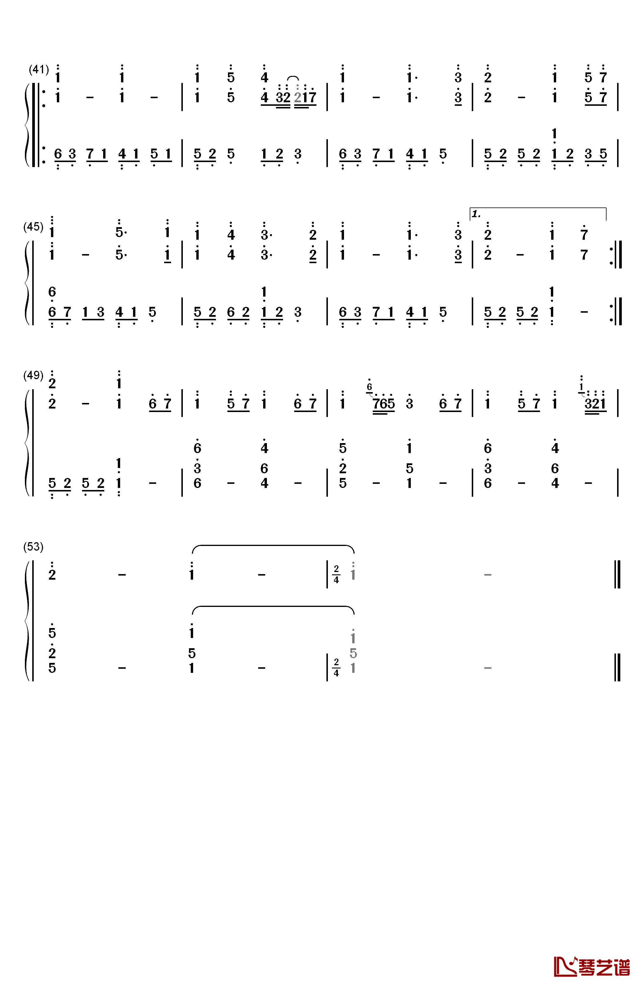 Somewhere钢琴简谱-数字双手-July3