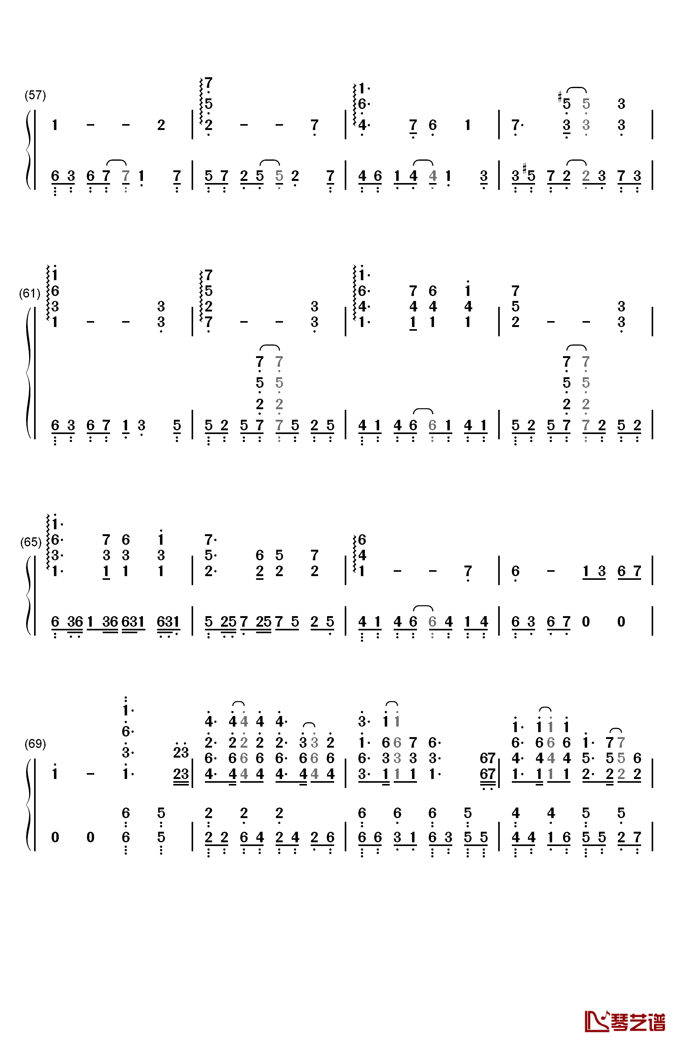 葬歌钢琴简谱-数字双手-洛天依 言和4