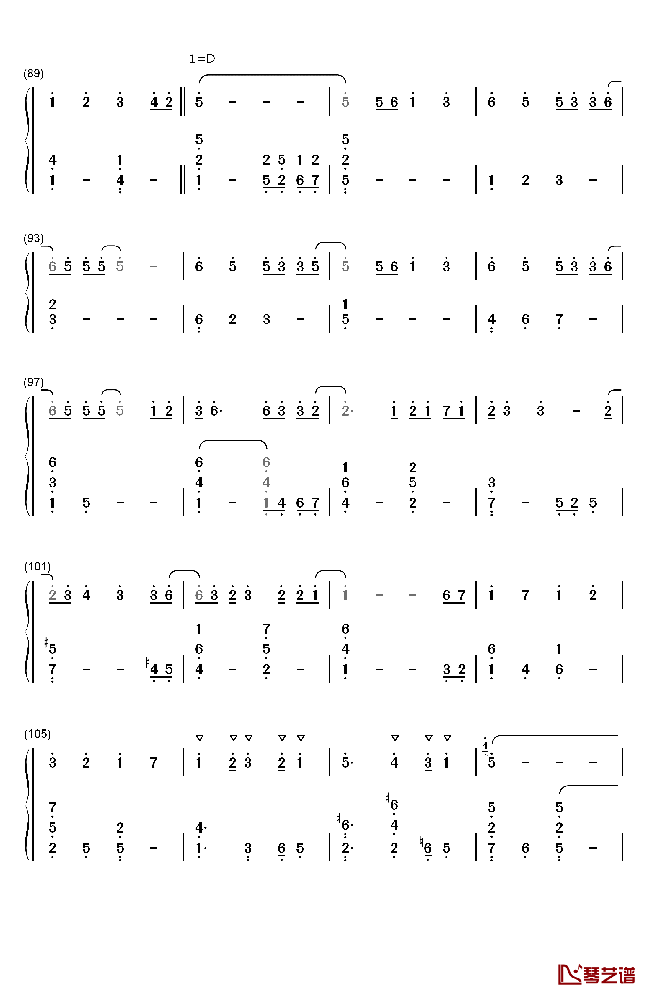 彗星的眼泪钢琴简谱-数字双手-金莎5