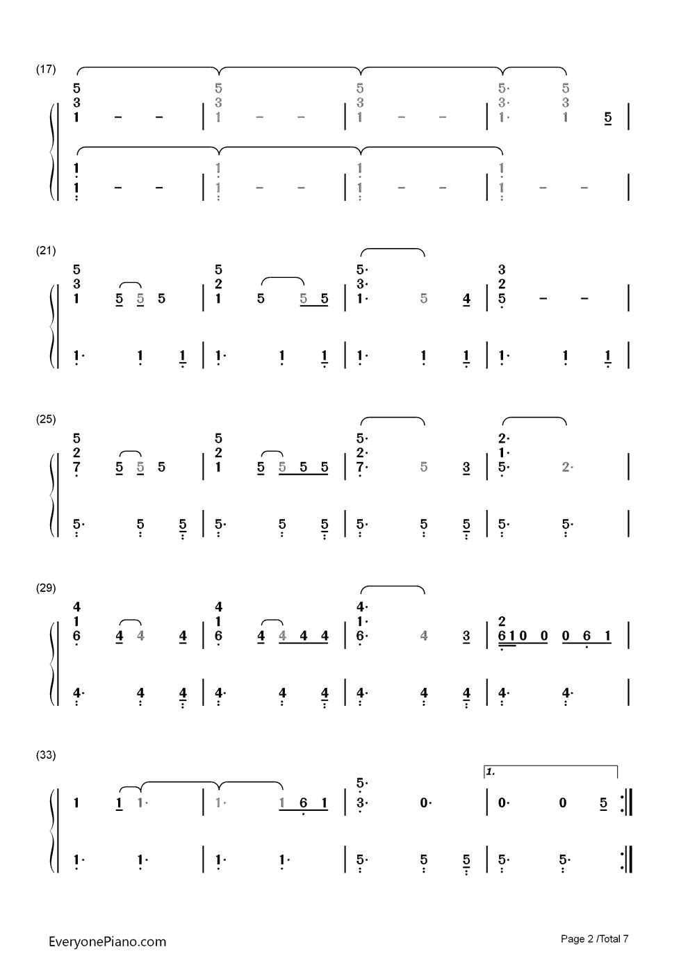 Us Against the World钢琴简谱-数字双手-Coldplay2