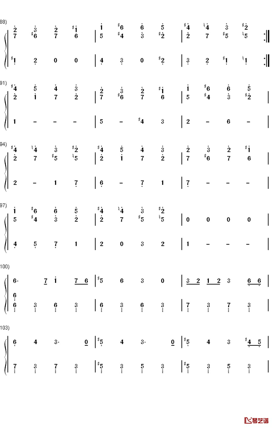 雨降る街にて風船は悪魔と踊る钢琴简谱-数字双手-初音ミク6