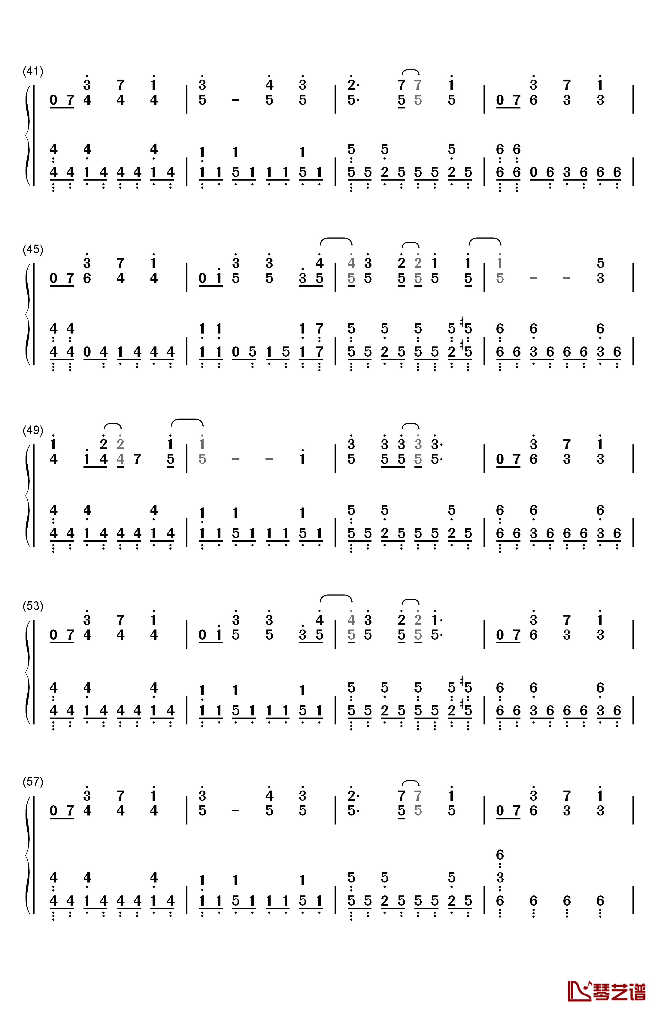 乱舞のメロディ钢琴简谱-数字双手-SID3