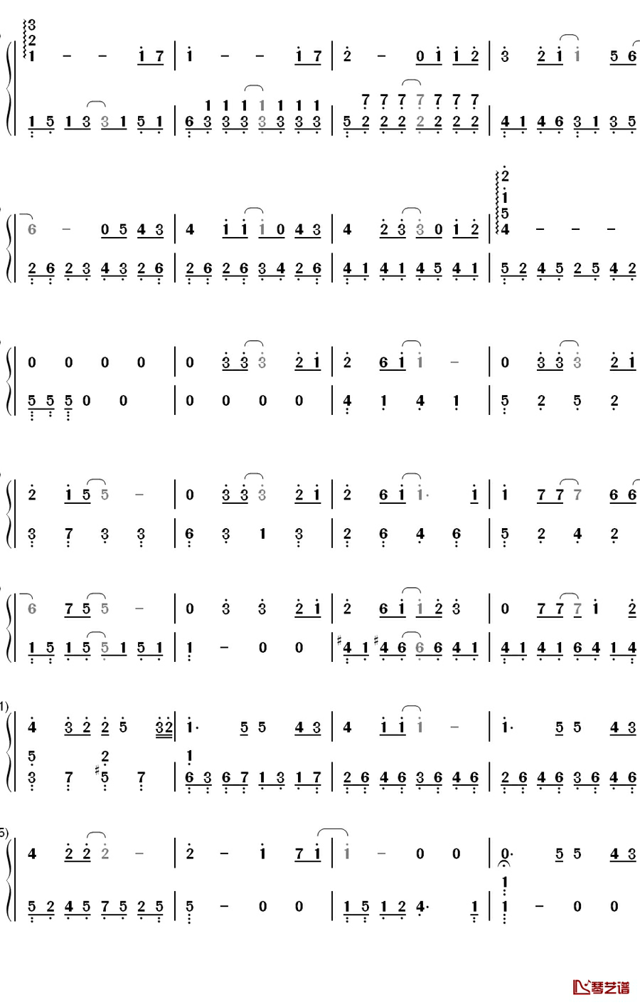 背对背拥抱钢琴简谱-数字双手-林俊杰4