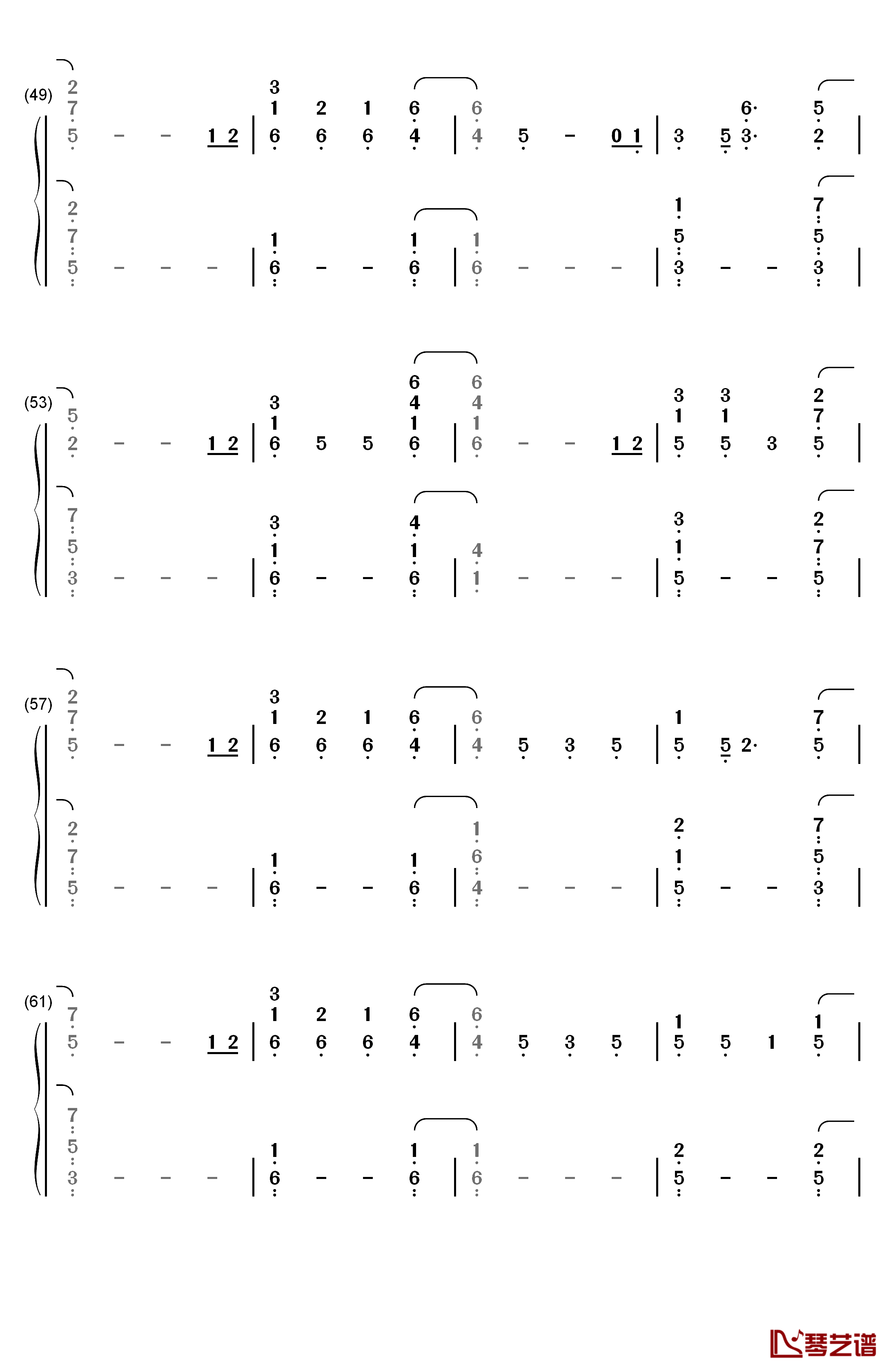 Everglow钢琴简谱-数字双手-Coldplay4