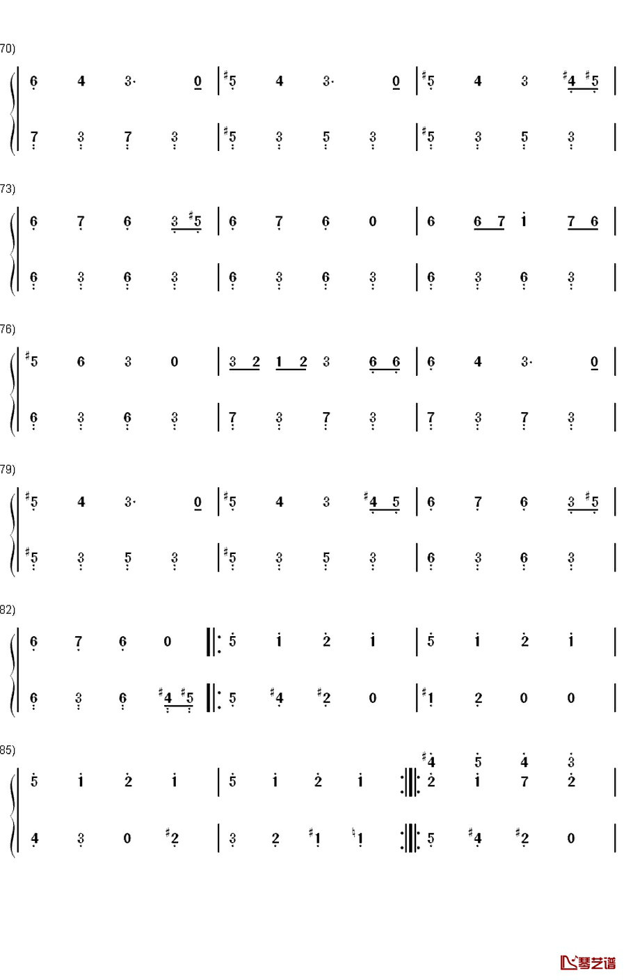 雨降る街にて風船は悪魔と踊る钢琴简谱-数字双手-初音ミク5