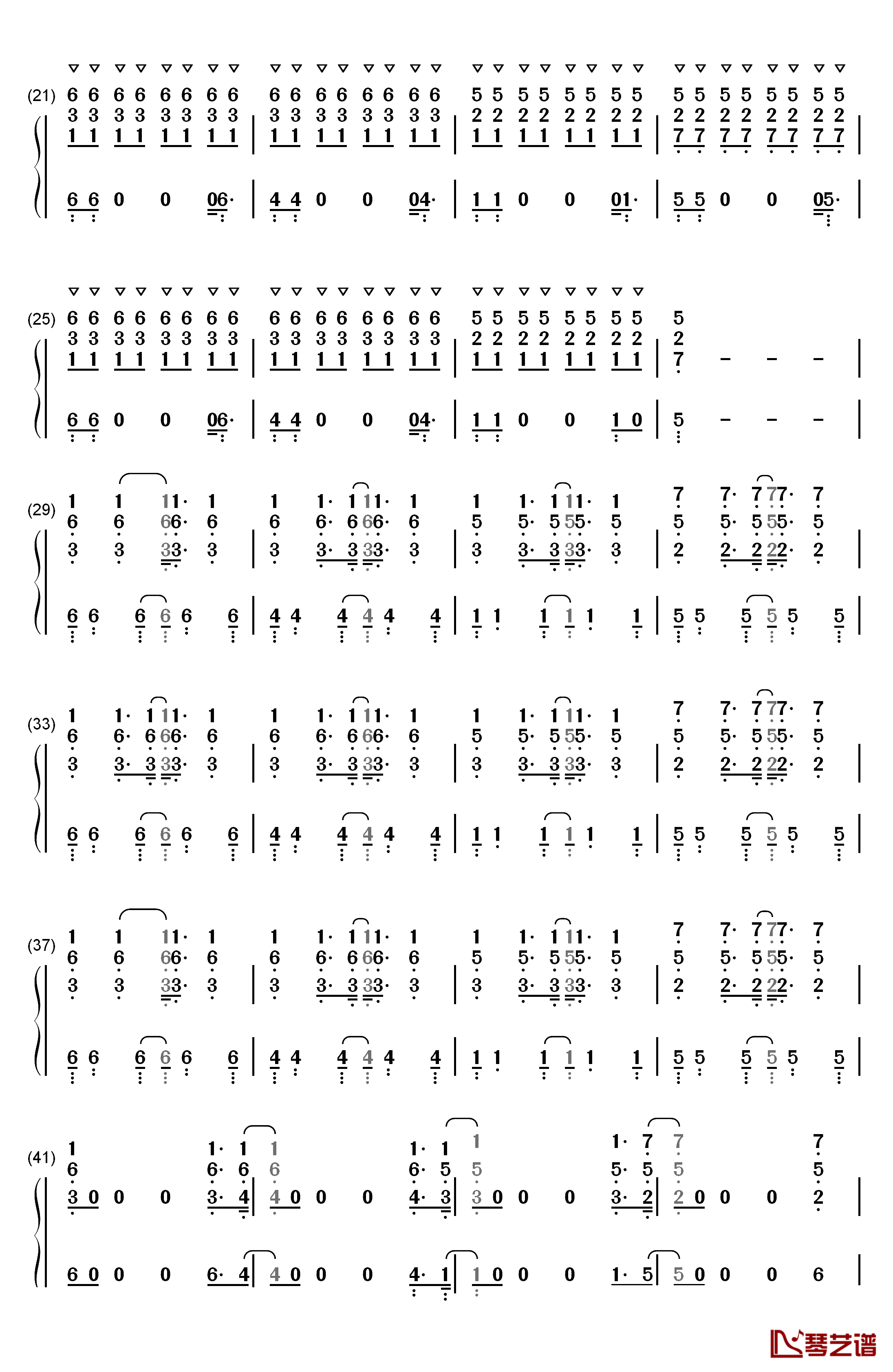 飘向北方钢琴简谱-数字双手-邓紫棋2