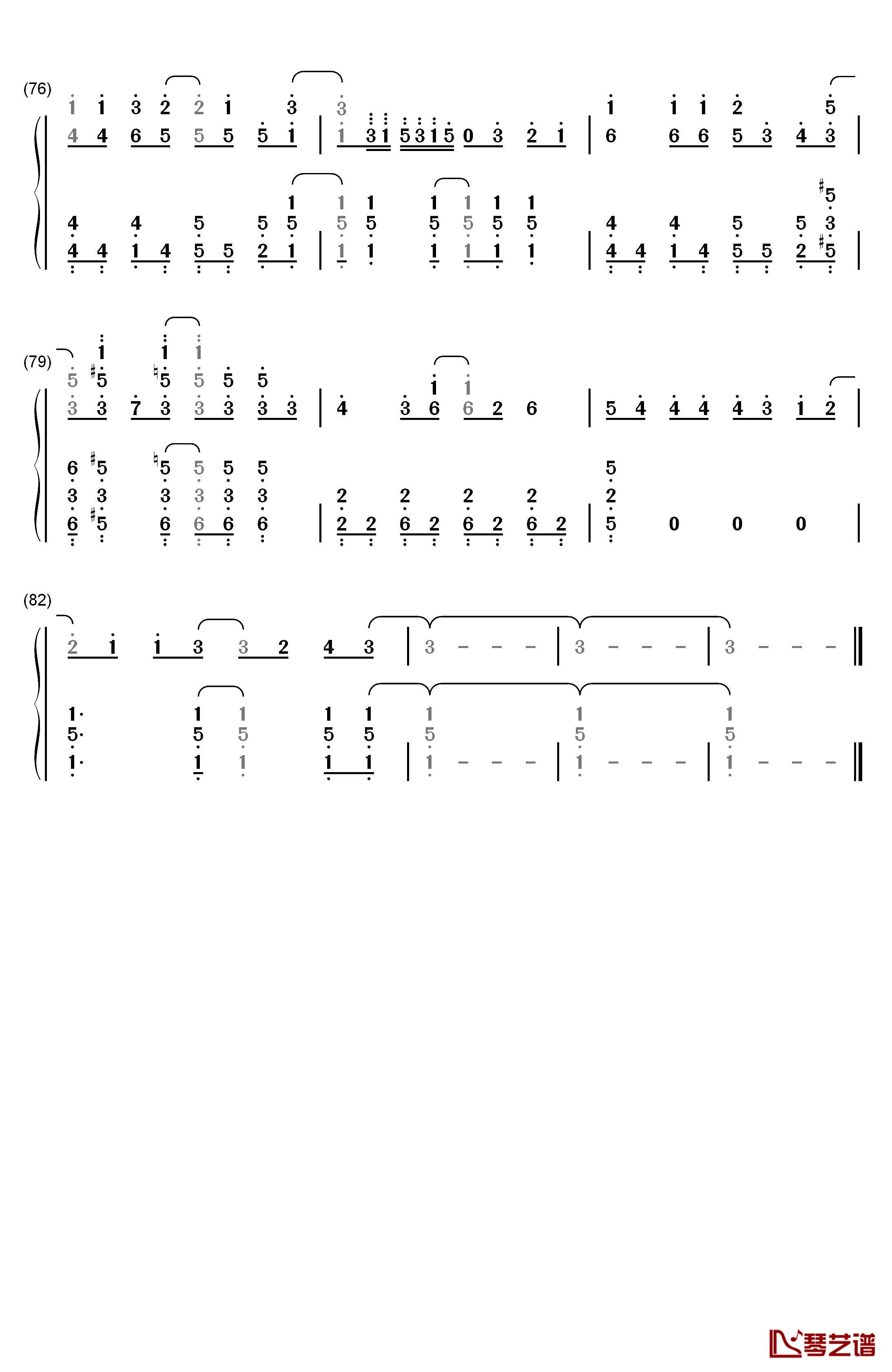 闪亮闪亮钢琴简谱-数字双手-梶裕贵6