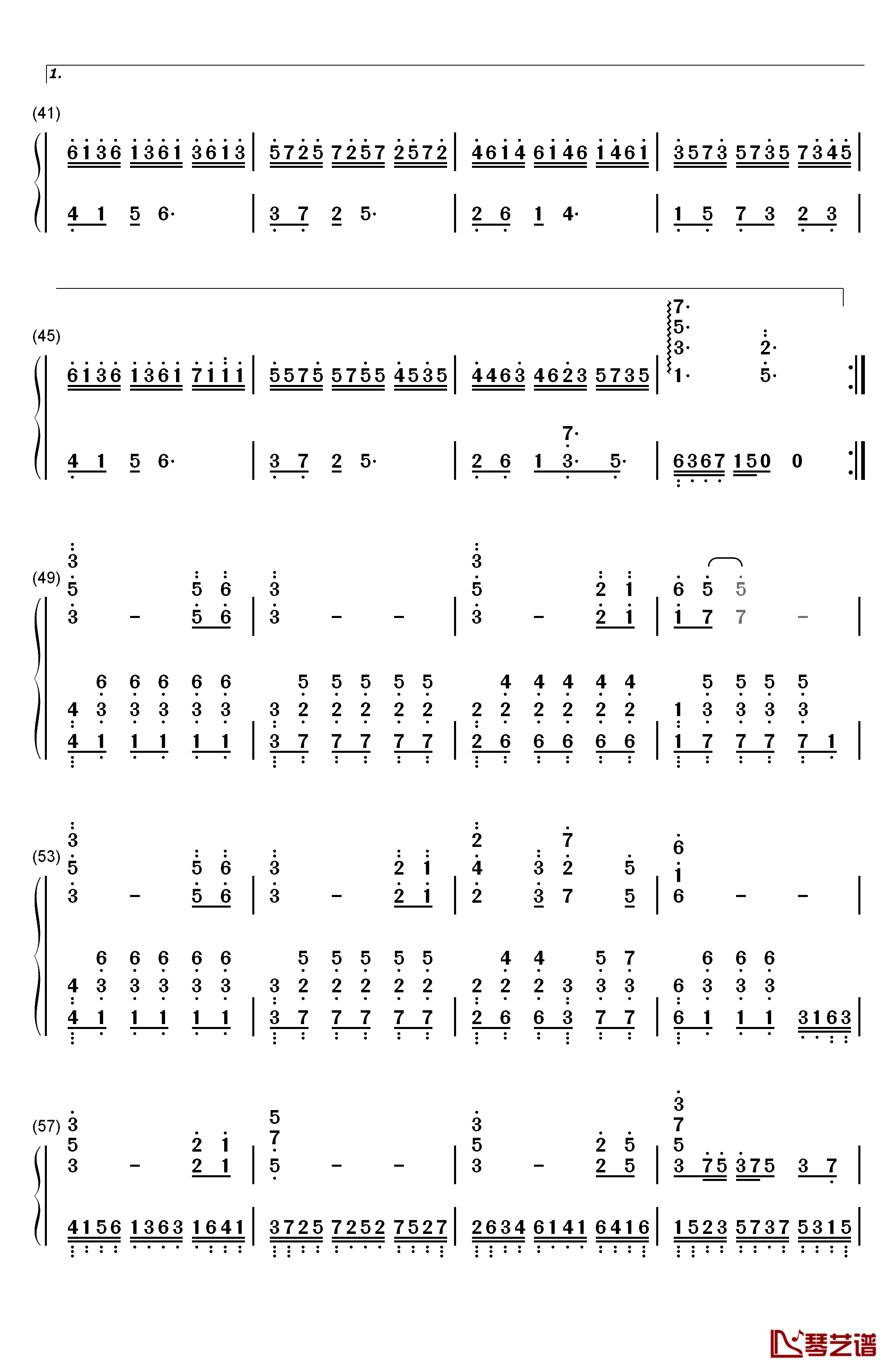 落梅笺钢琴简谱-数字双手-银临3