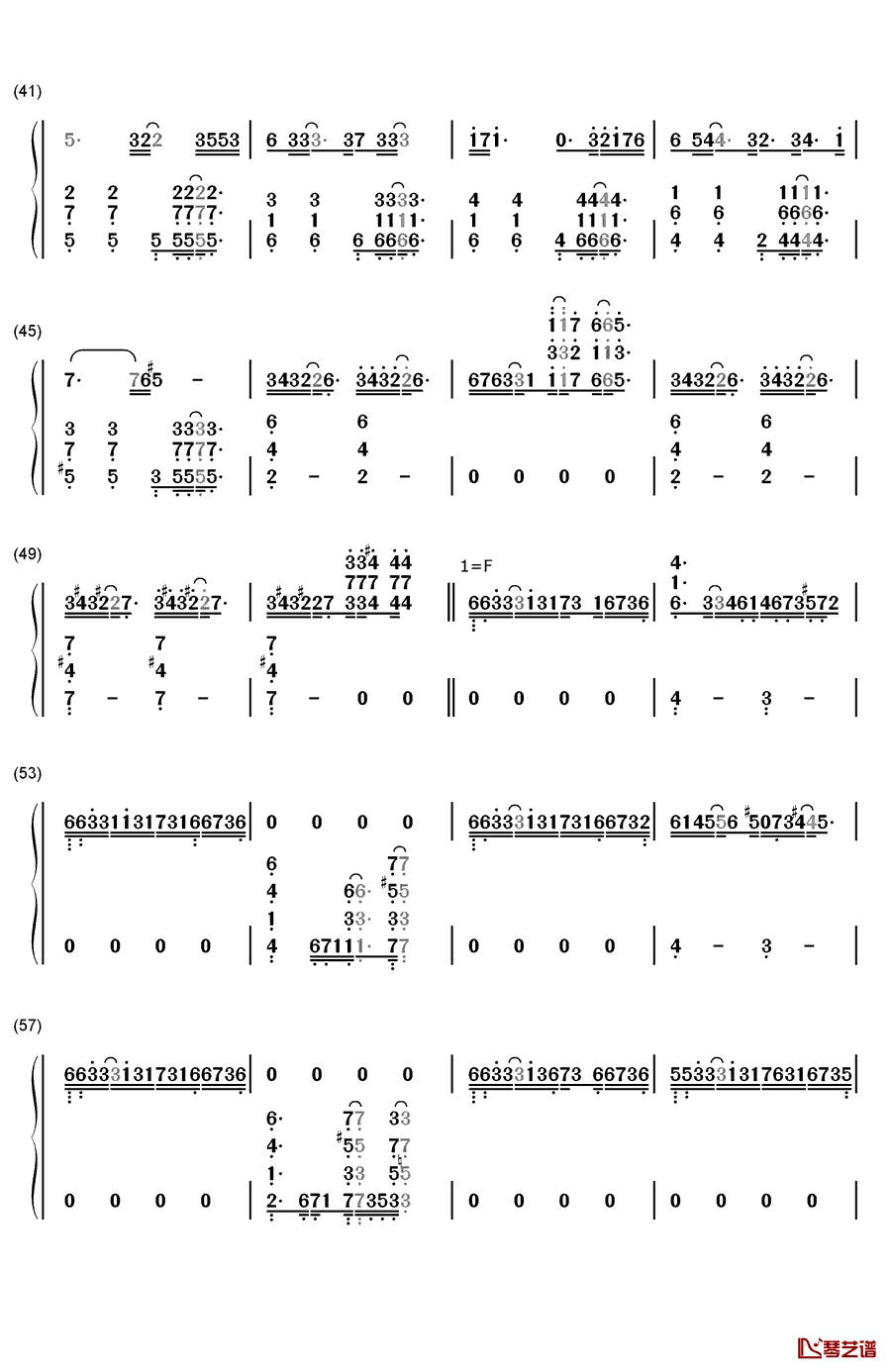 普罗旺斯钢琴简谱-数字双手-班得瑞3