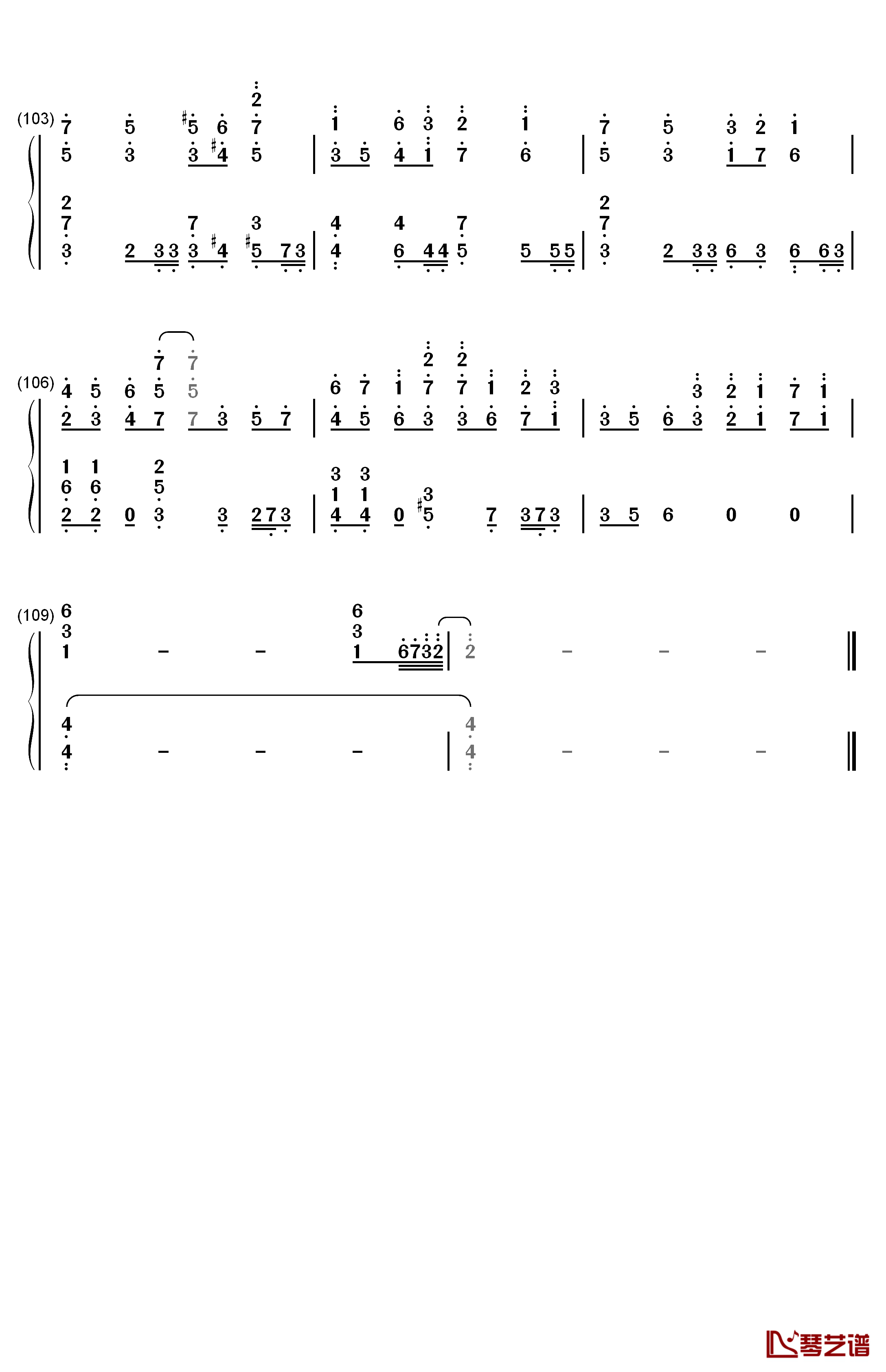 SAKURA钢琴简谱-数字双手-生物股长8