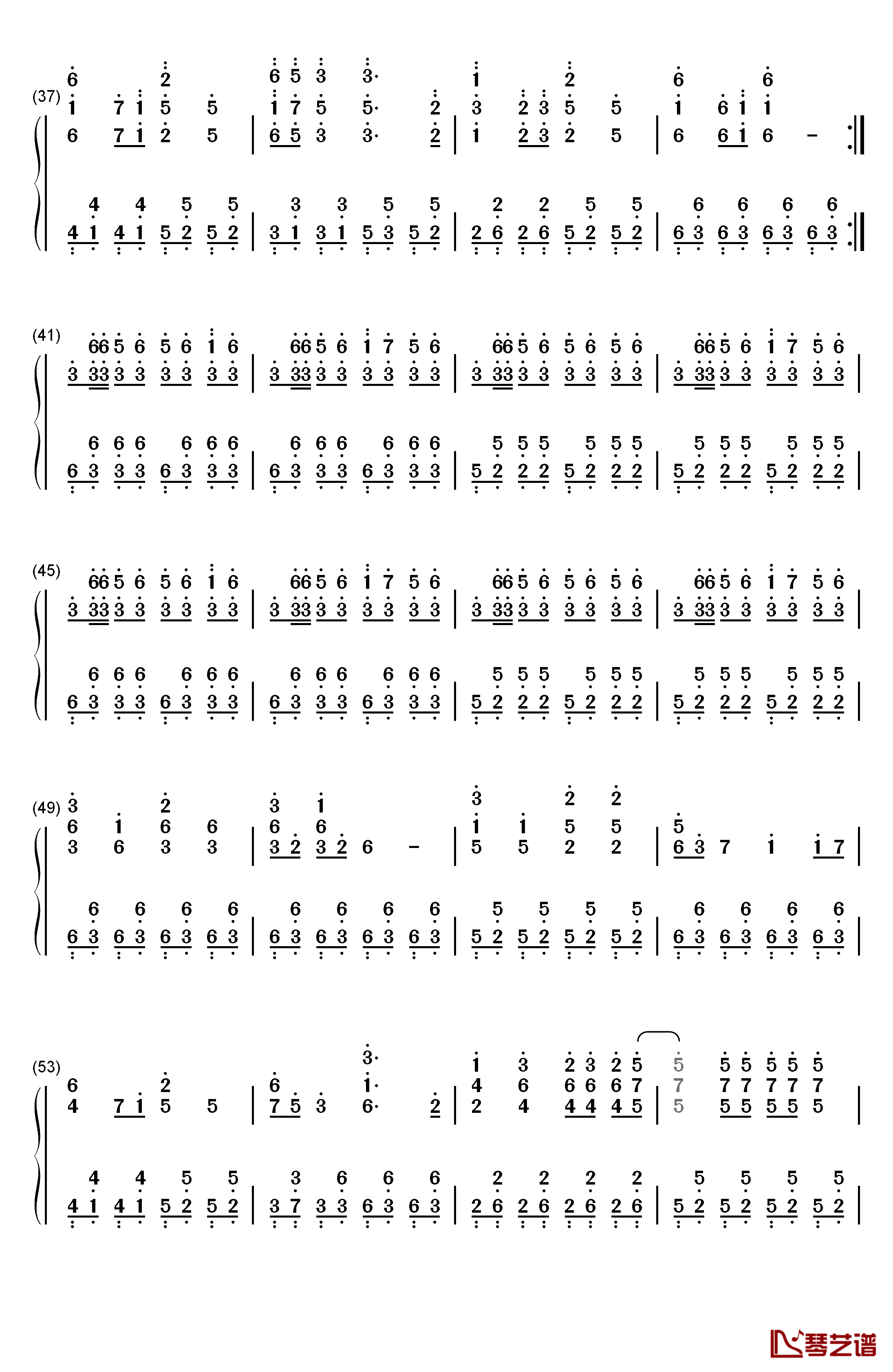 小苹果钢琴简谱-数字双手-筷子兄弟3