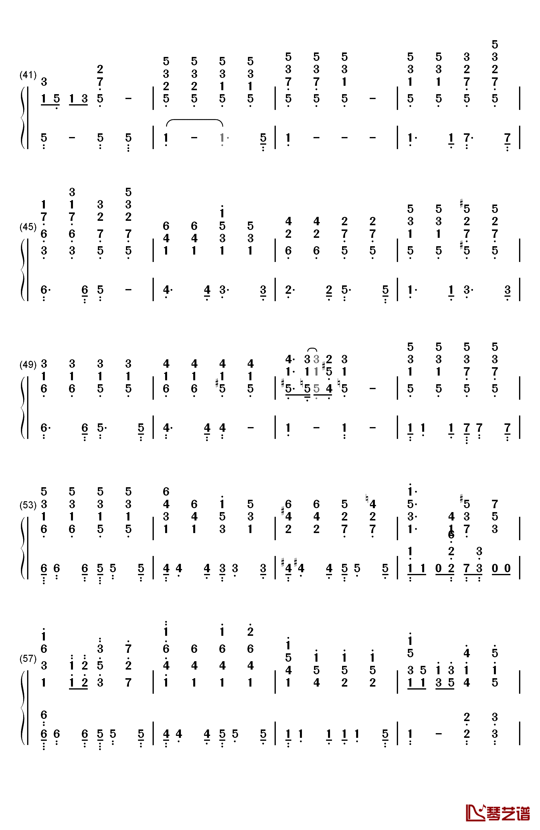 光へ钢琴简谱-数字双手-フランシュシュ3