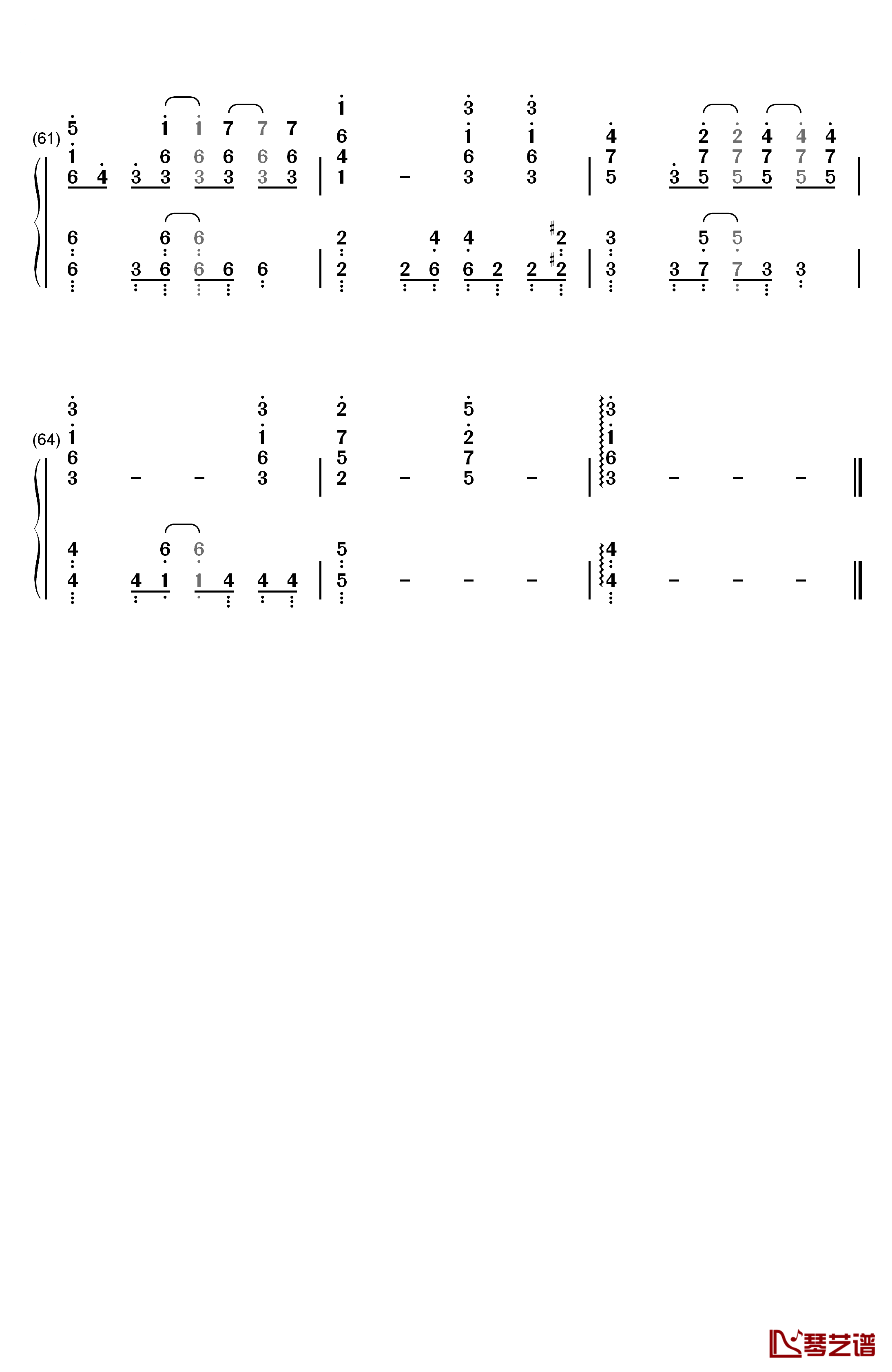 コネクト钢琴简谱-数字双手-ClariS6