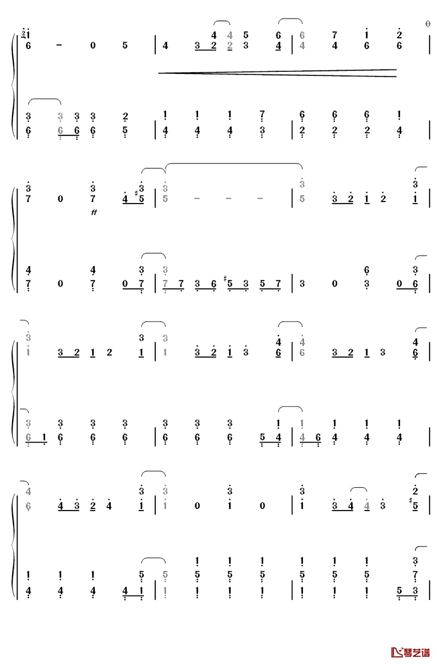 ハート・エレキ钢琴简谱-数字双手-AKB485