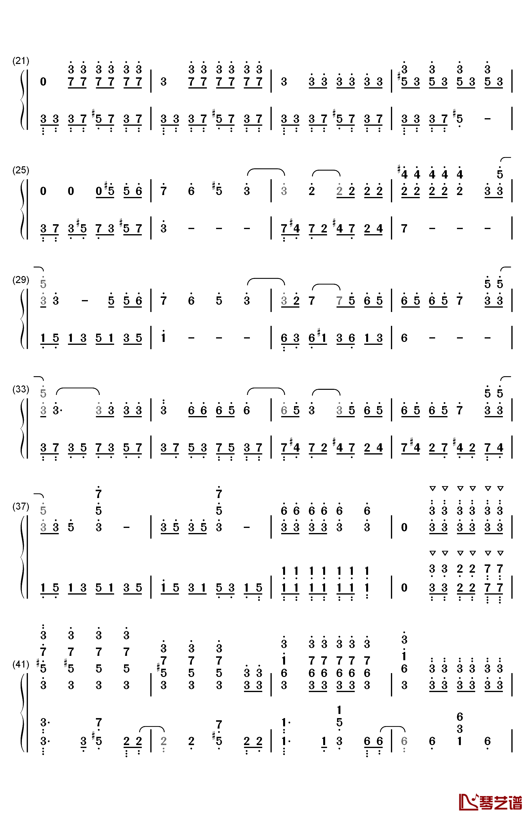 POP STARS钢琴简谱-数字双手-KDA2