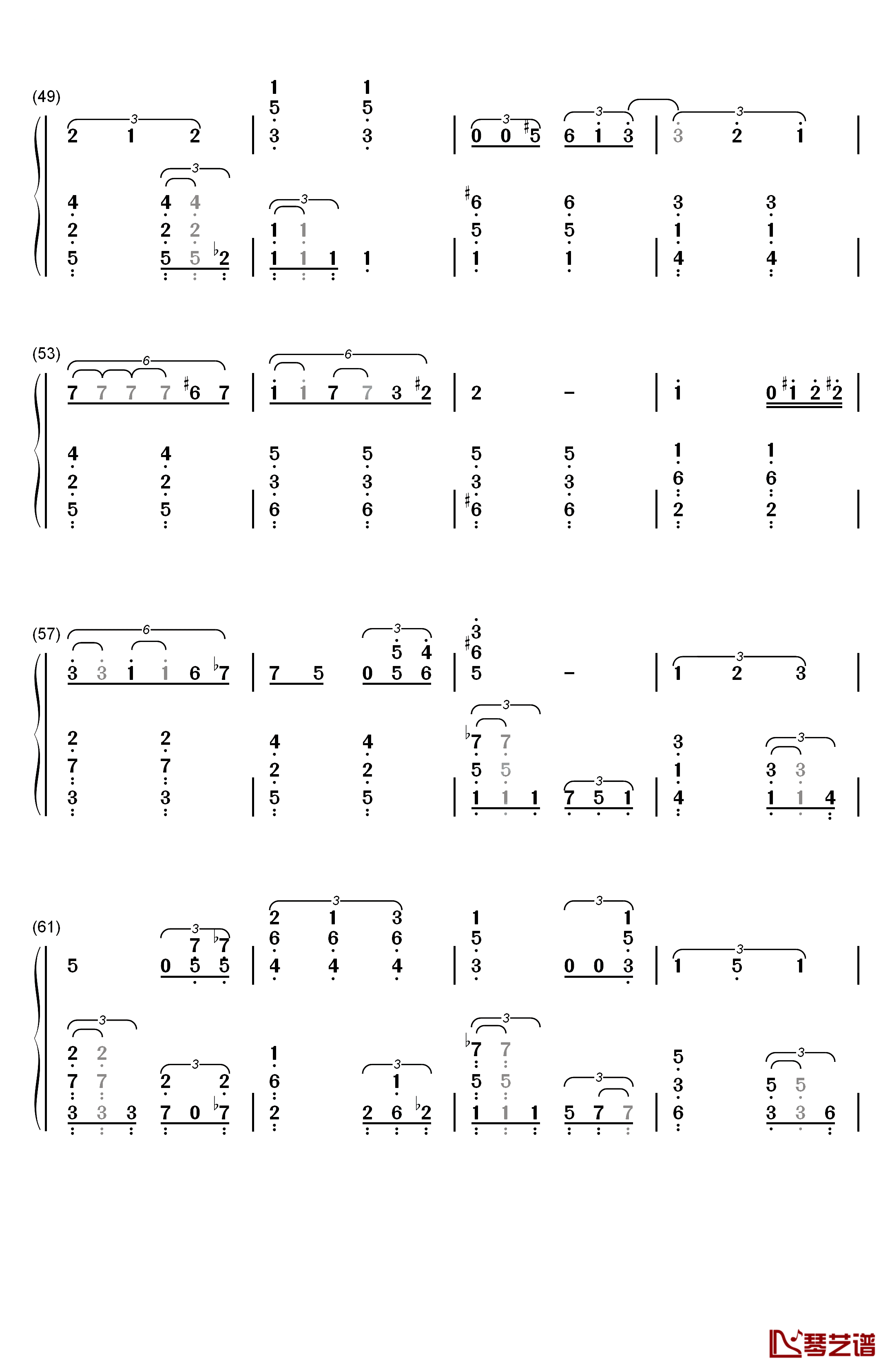 地球をあげる钢琴简谱-数字双手-LUMi はるまきごはん4