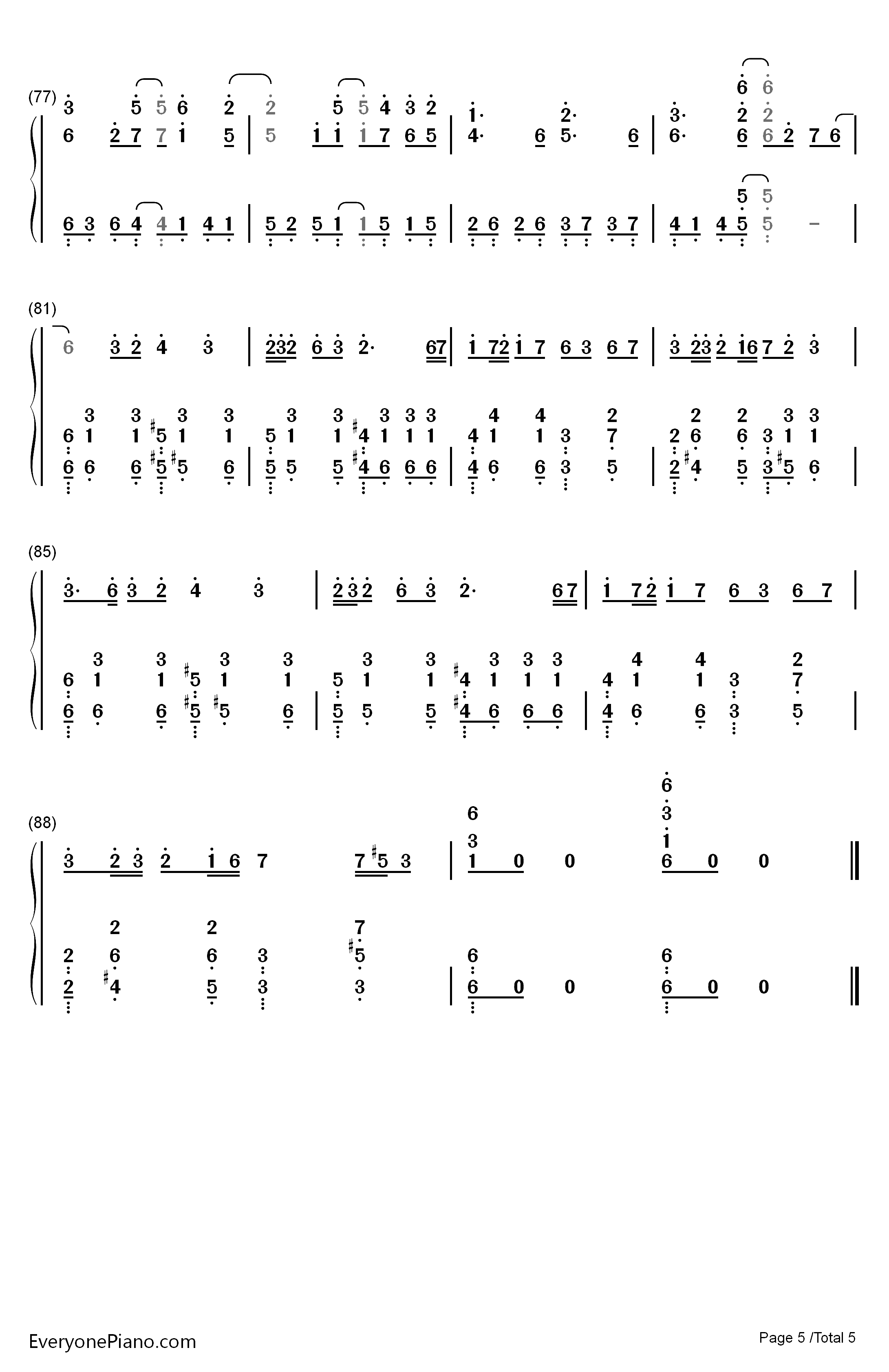 カンタレラ钢琴简谱-数字双手-KAITO5