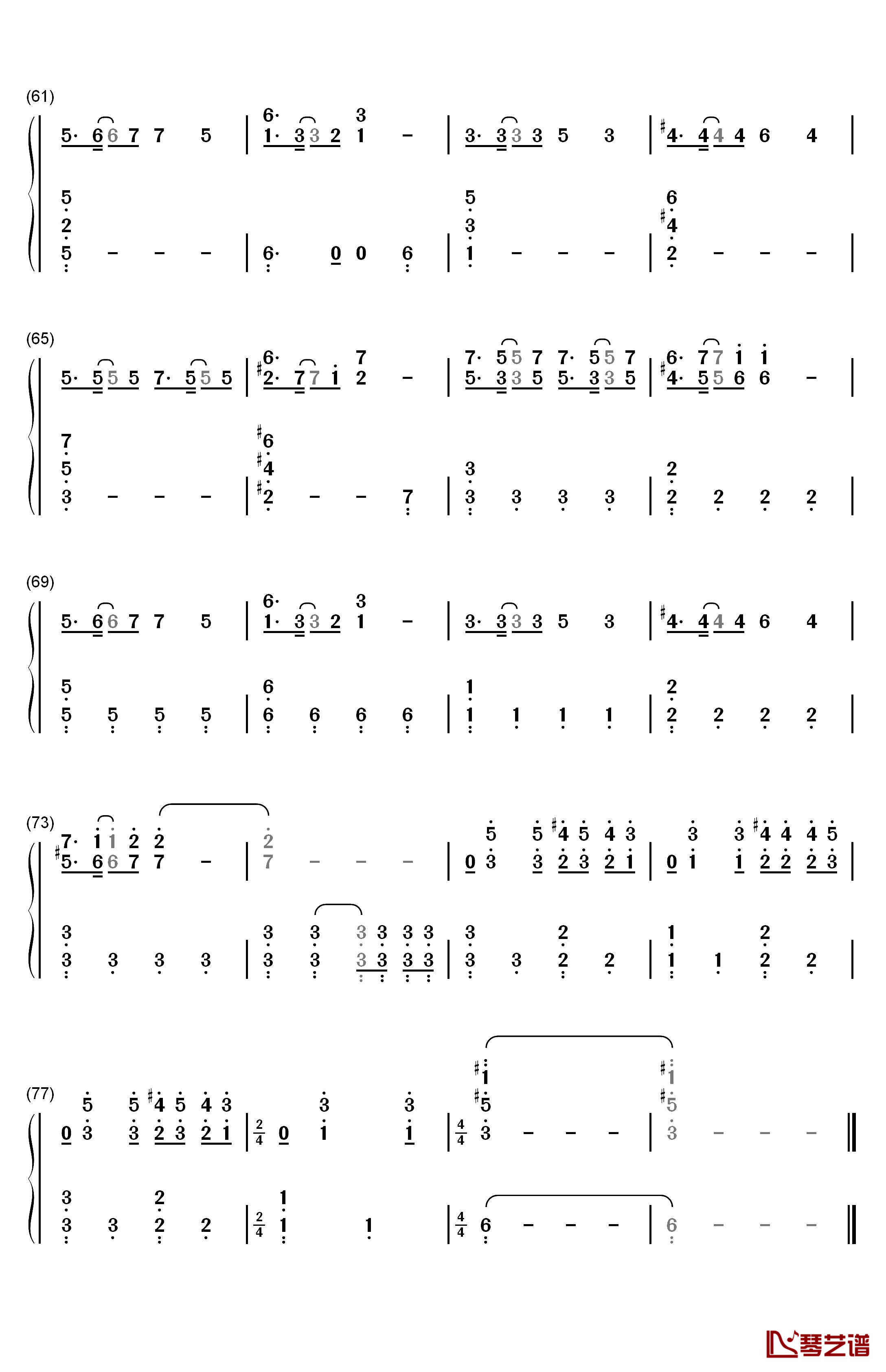 Rhythm Emotion钢琴简谱-数字双手-Two-Mix4