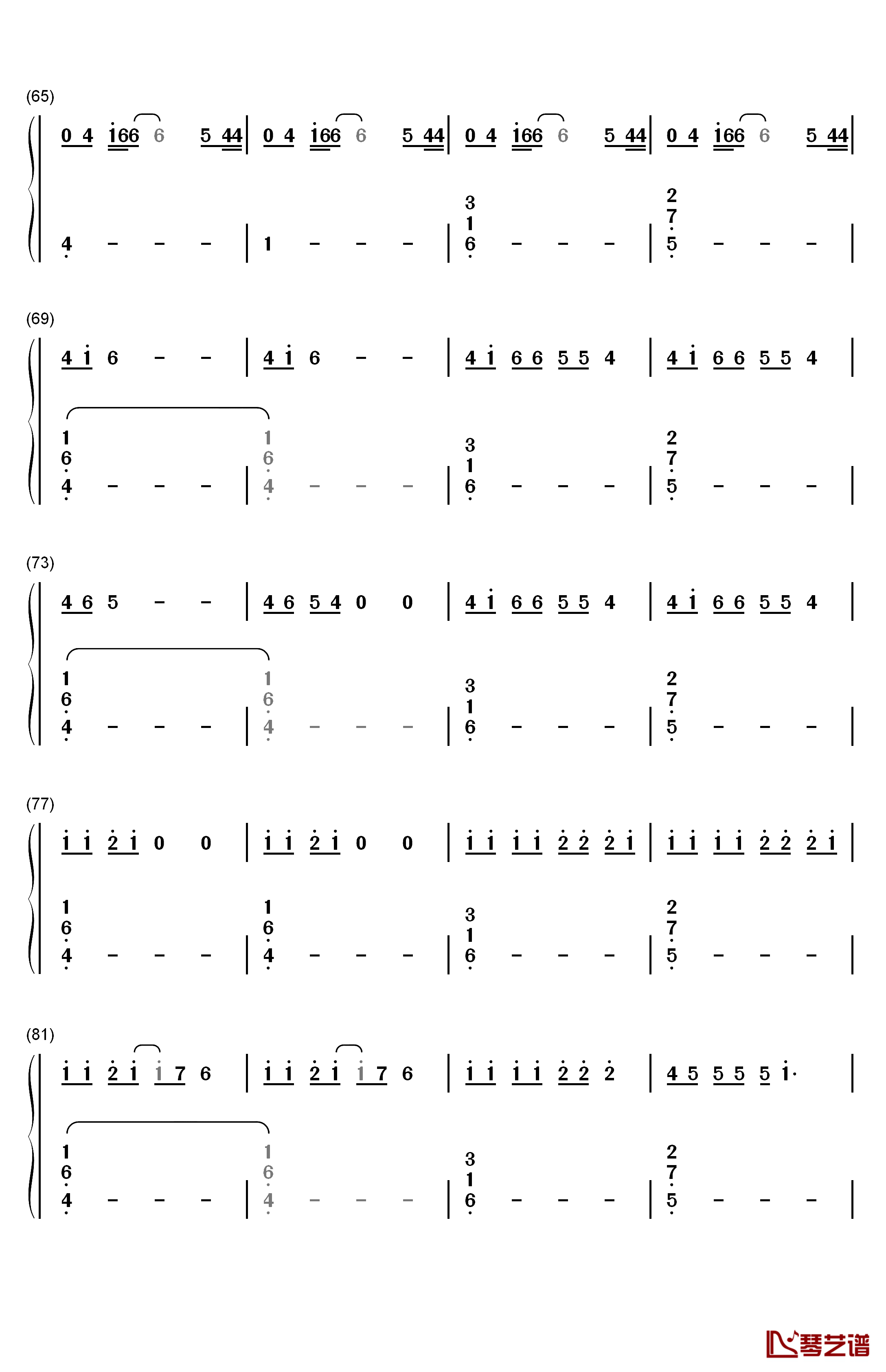 Middle of the Night钢琴简谱-数字双手-Amy Shark4