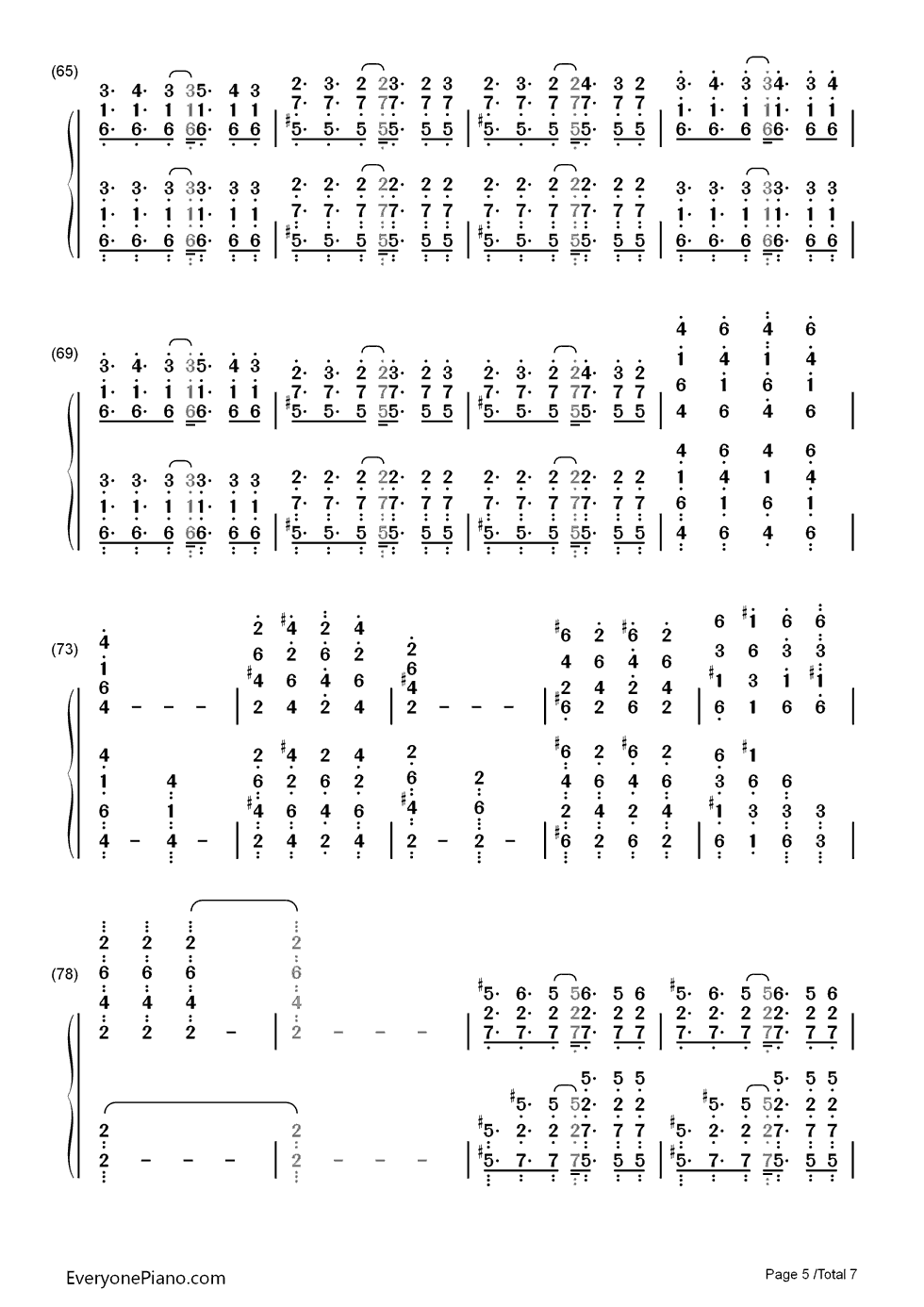 古巴钢琴简谱-数字双手-马克西姆5