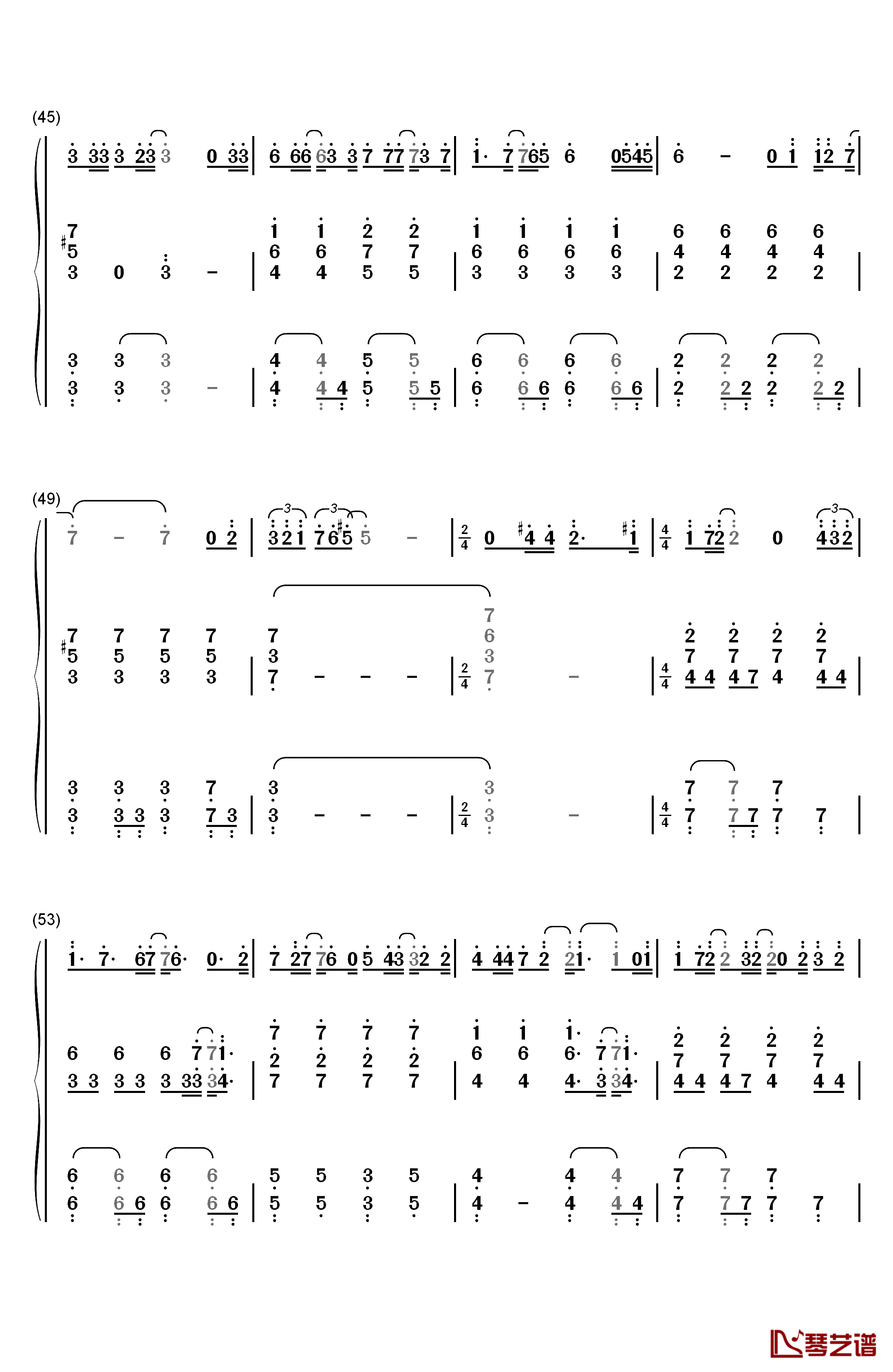 回忆的沙漏钢琴简谱-数字双手-邓紫棋4