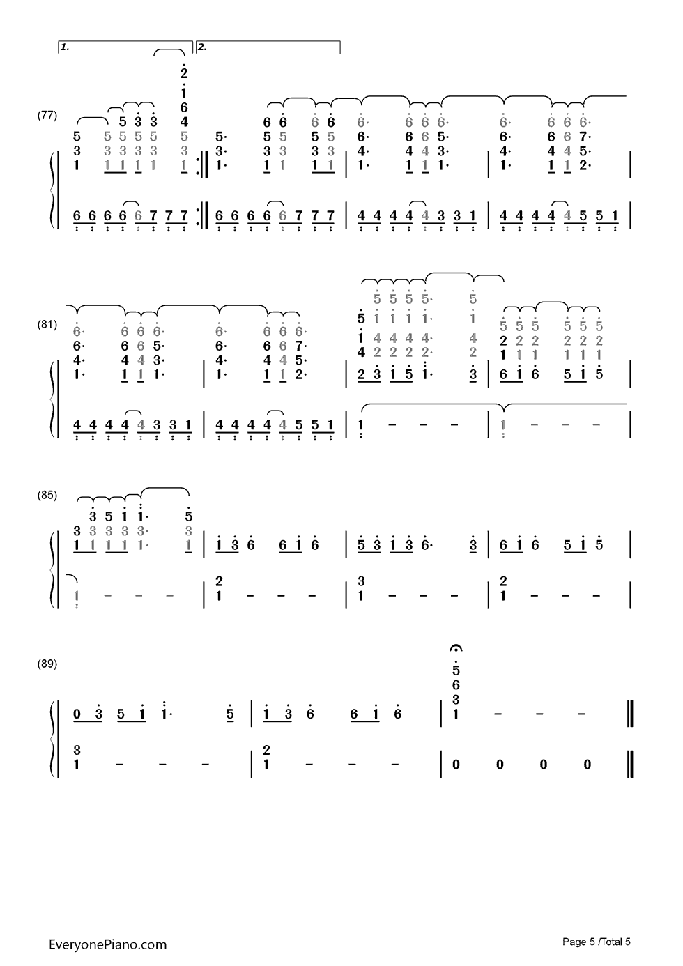 Up with the Birds钢琴简谱-数字双手-Coldplay5