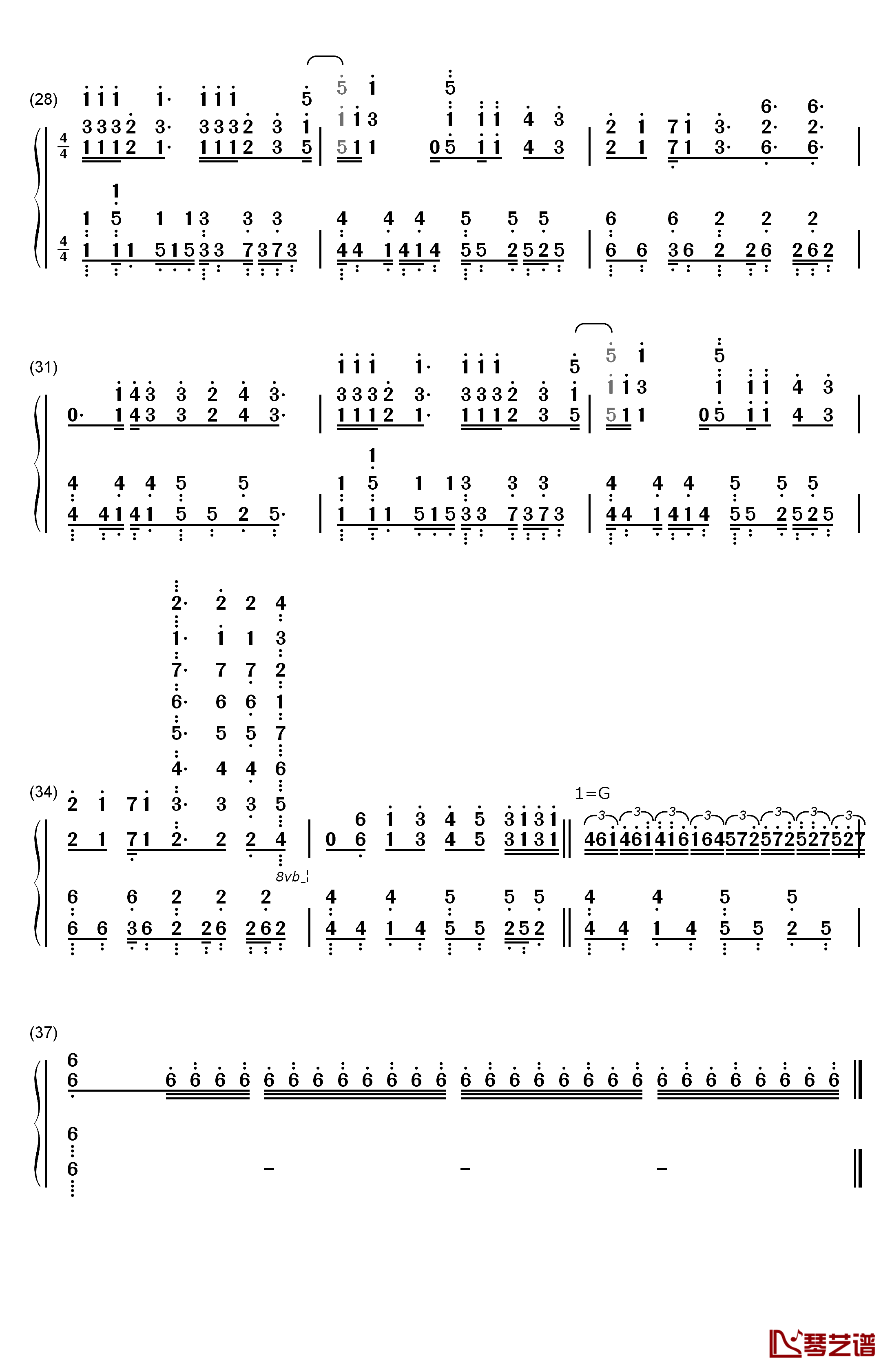 恋のミクル伝説钢琴简谱-数字双手-后藤邑子3