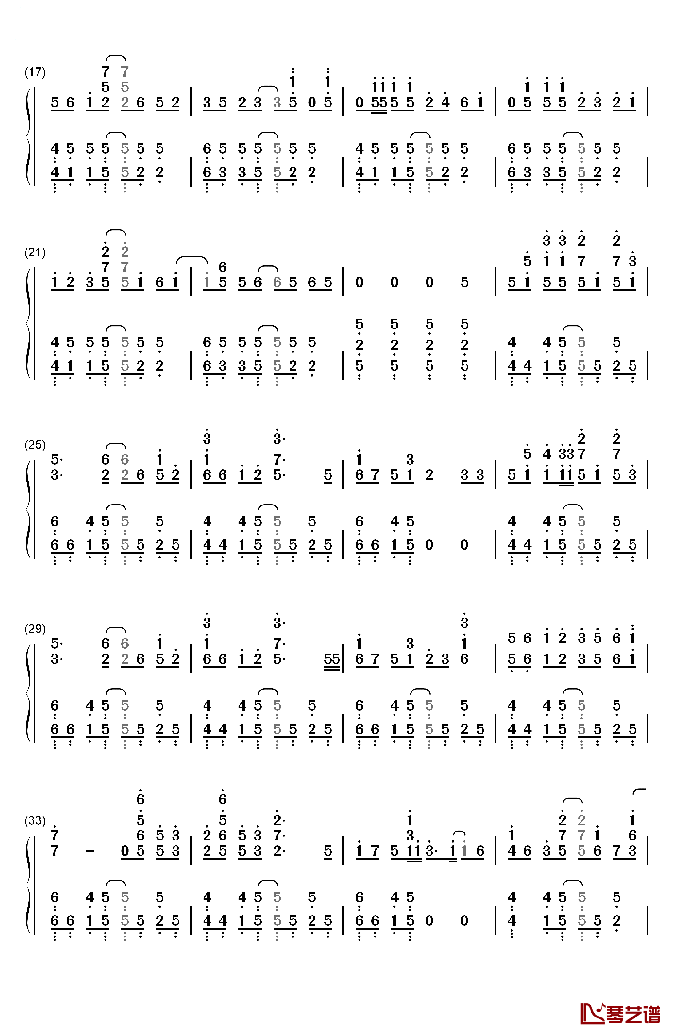 HALF钢琴简谱-数字双手-女王蜂2