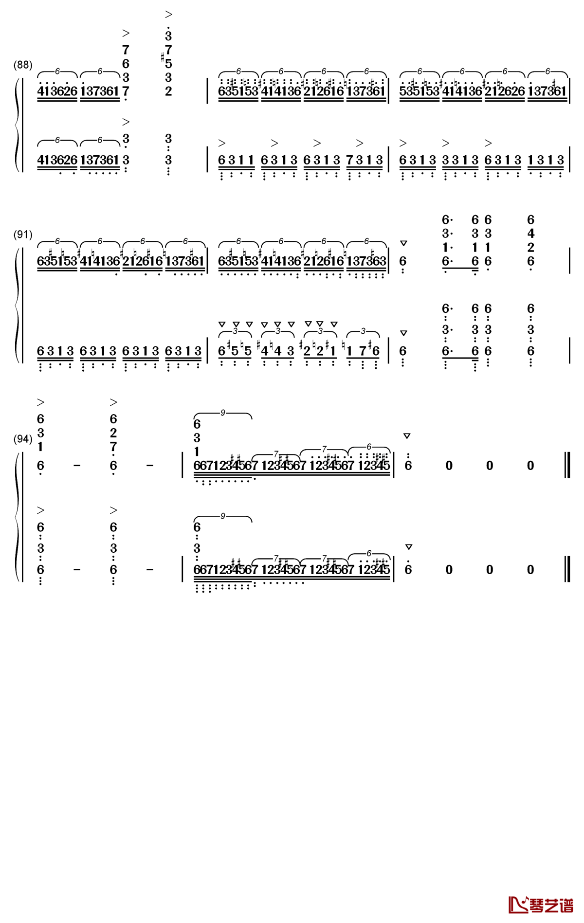 肖邦练习曲第23首钢琴简谱-数字双手-肖邦7