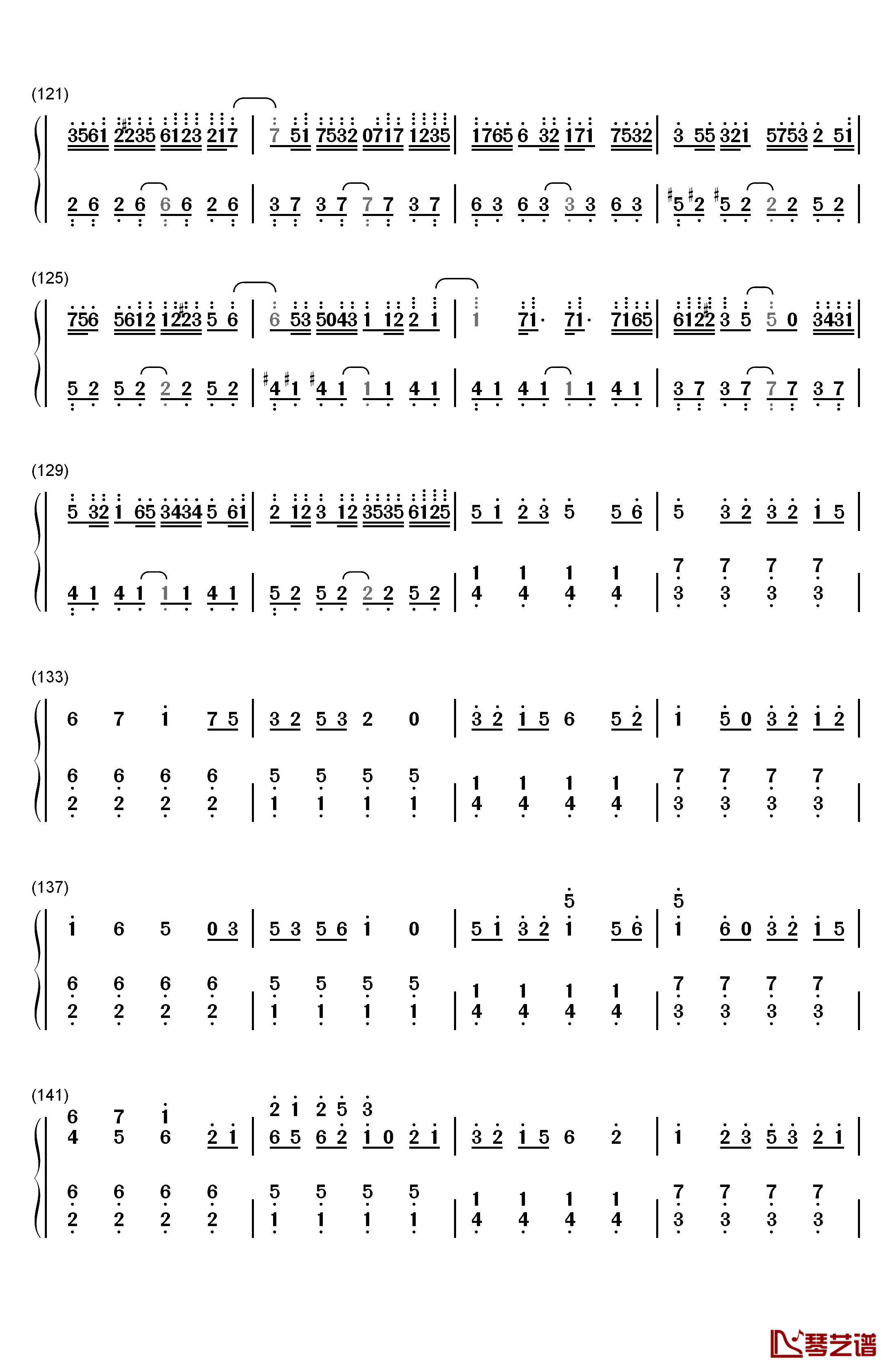 想像フォレスト钢琴简谱-数字双手-IA7