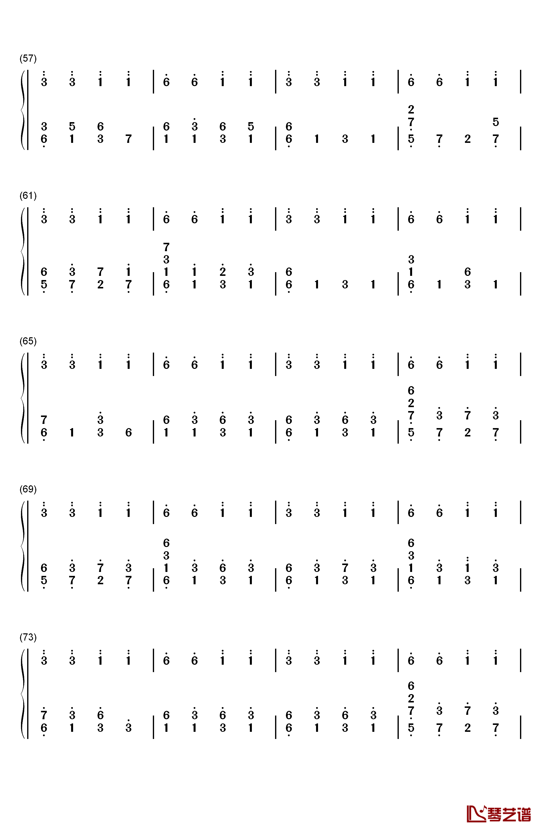 潮鸣り钢琴简谱-数字双手-折户伸治4