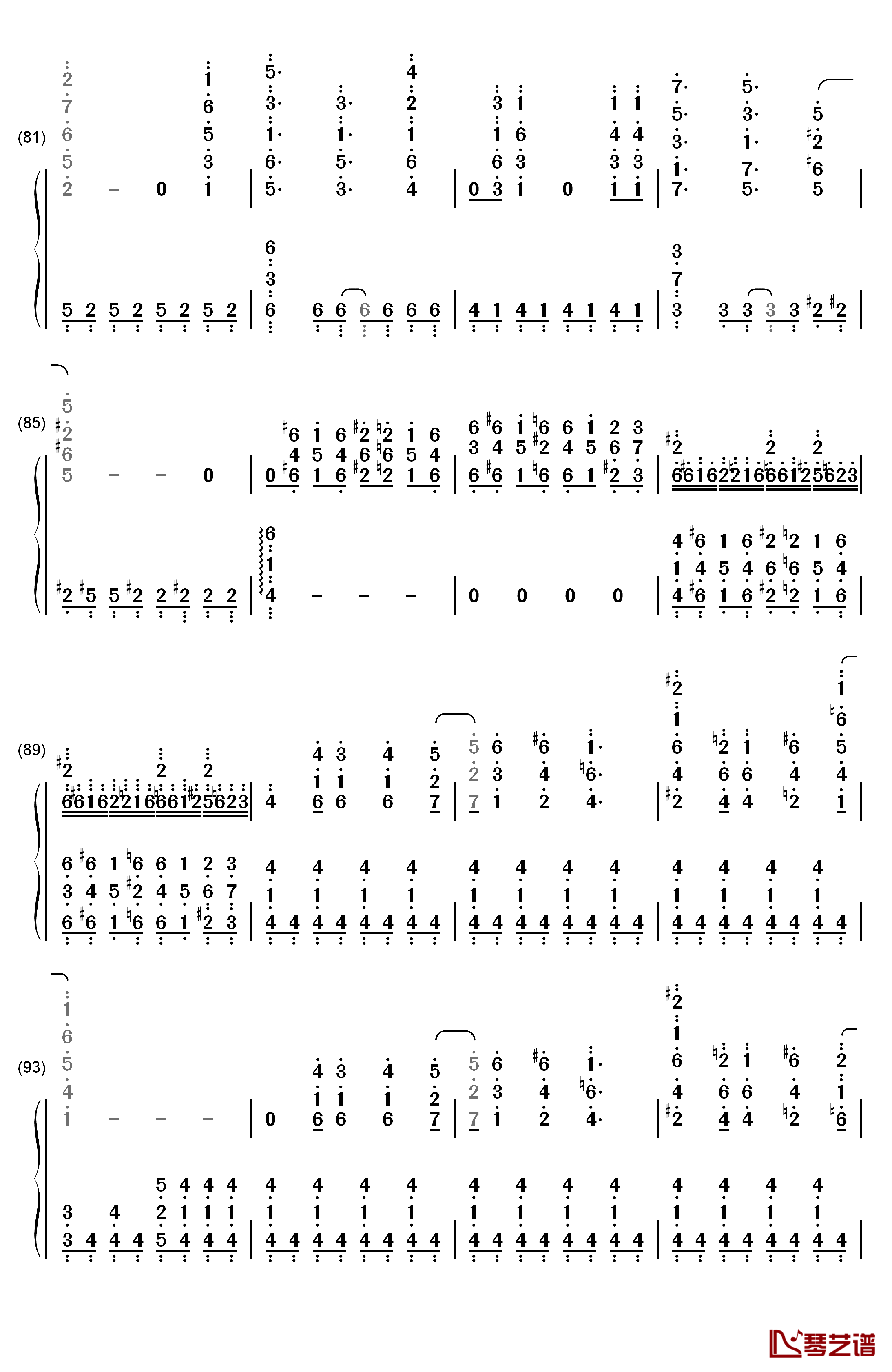 Let It Go完整版钢琴简谱-数字双手-Demi Lovato6